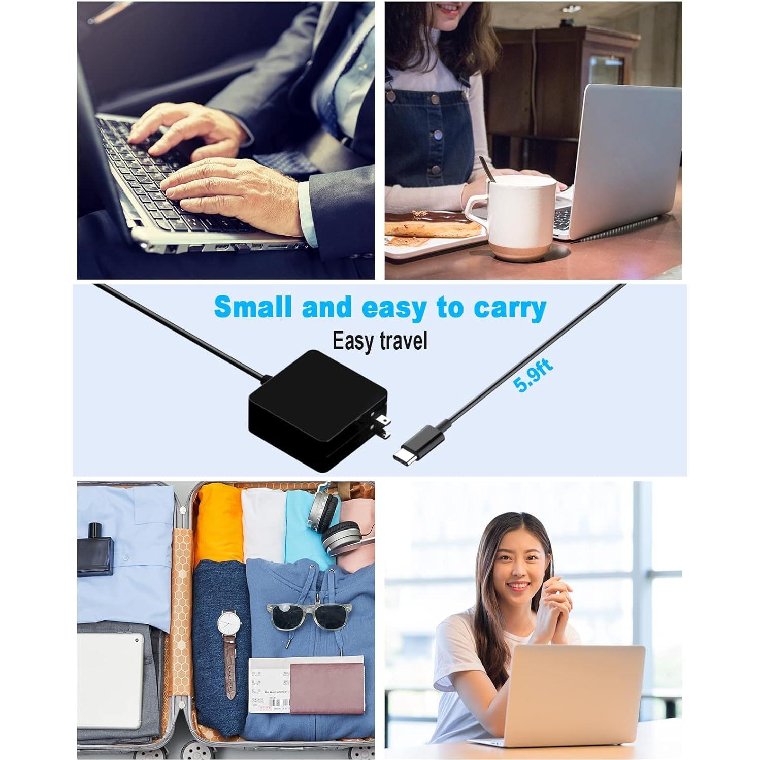 Cargador Rápido USB C 65W Fiattigear para Laptops y Móviles