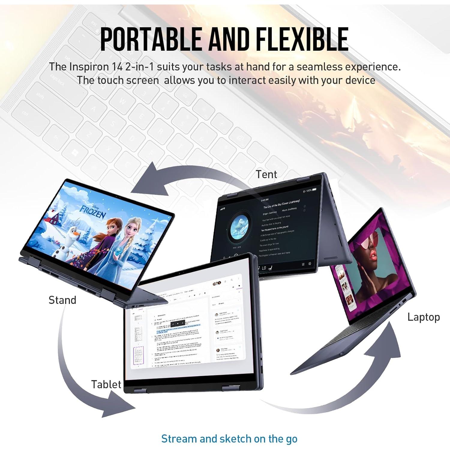 Laptop Dell Inspiron 14 2 en 1 Táctil FHD+ 32GB RAM 1TB SSD Azul