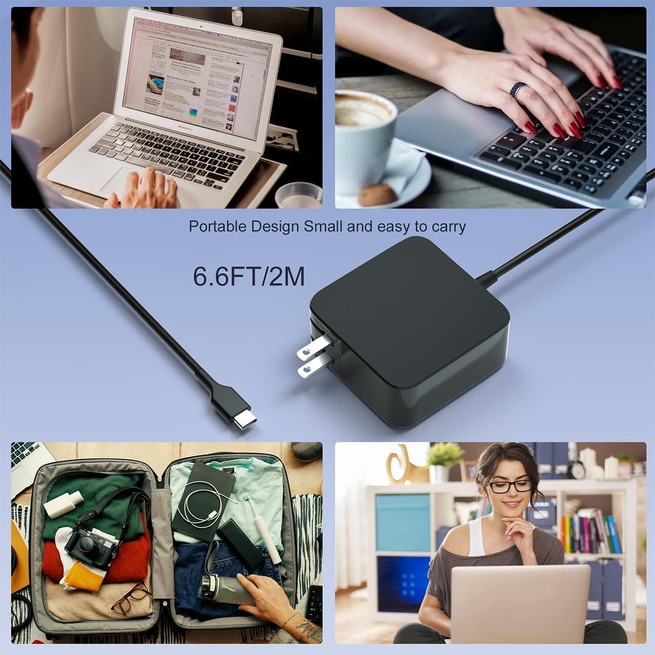 Cargador Rápido USB C 65W Quekawi para Portátiles y Móviles