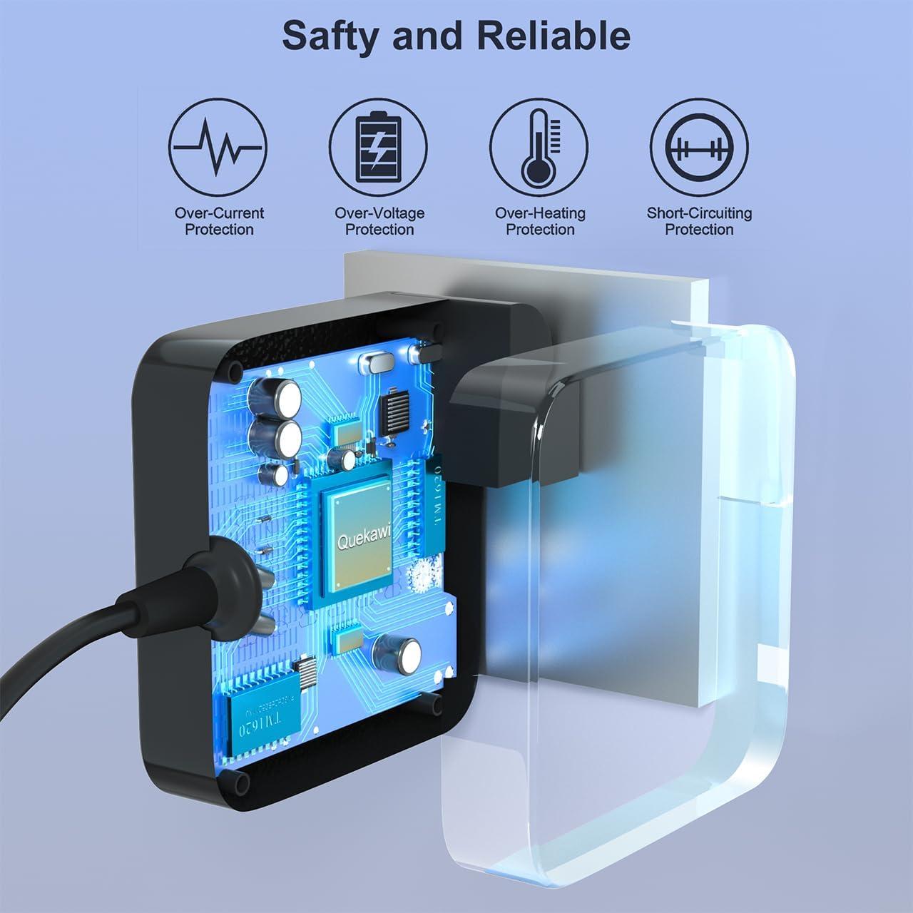 Cargador Rápido USB C 65W Quekawi para Portátiles y Móviles