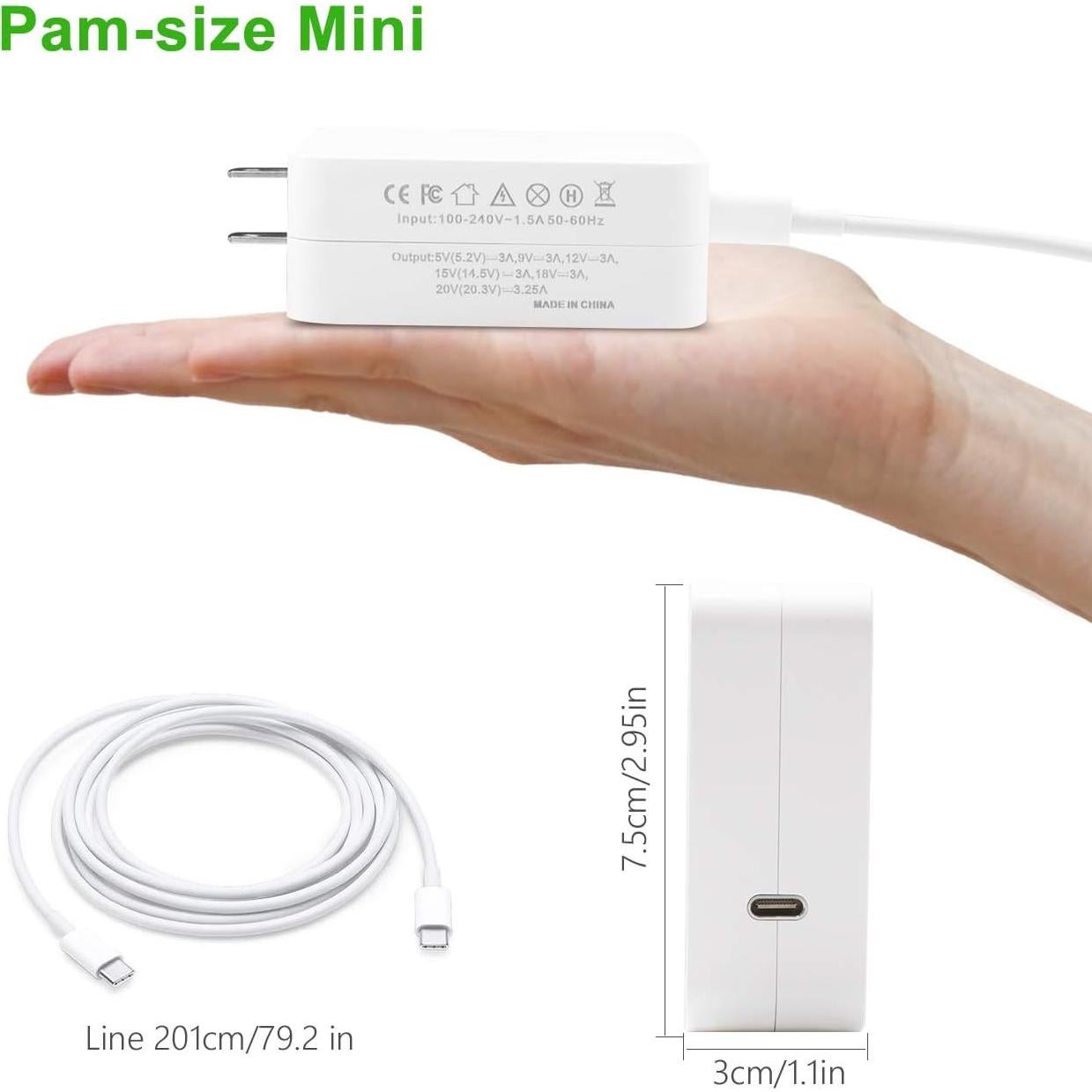 Cargador USB Tipo C 65W Givehooy para Laptops y Smartphones