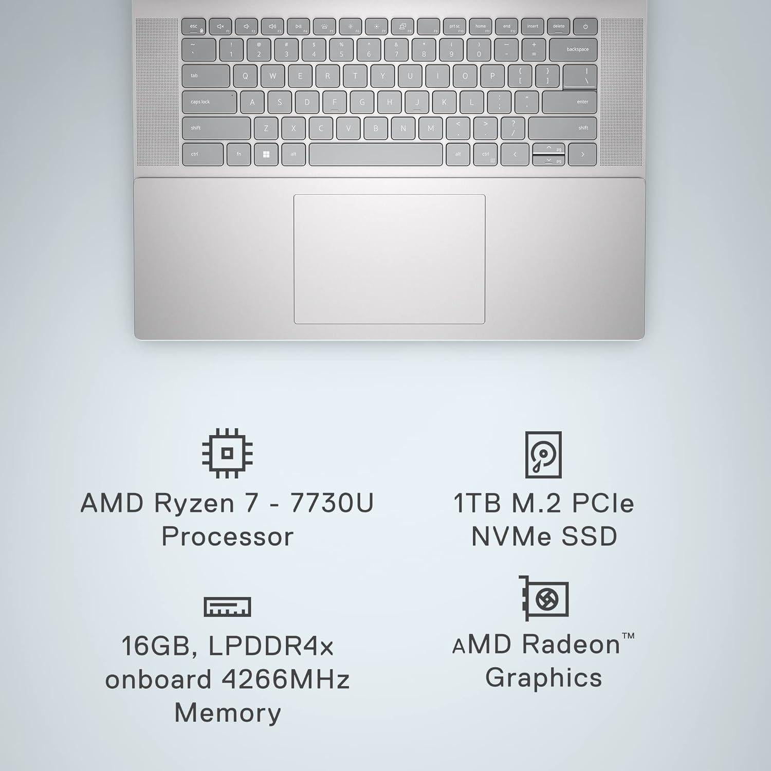 Laptop Dell Inspiron 16 5635 - AMD Ryzen 7, 16GB RAM, 1TB SSD