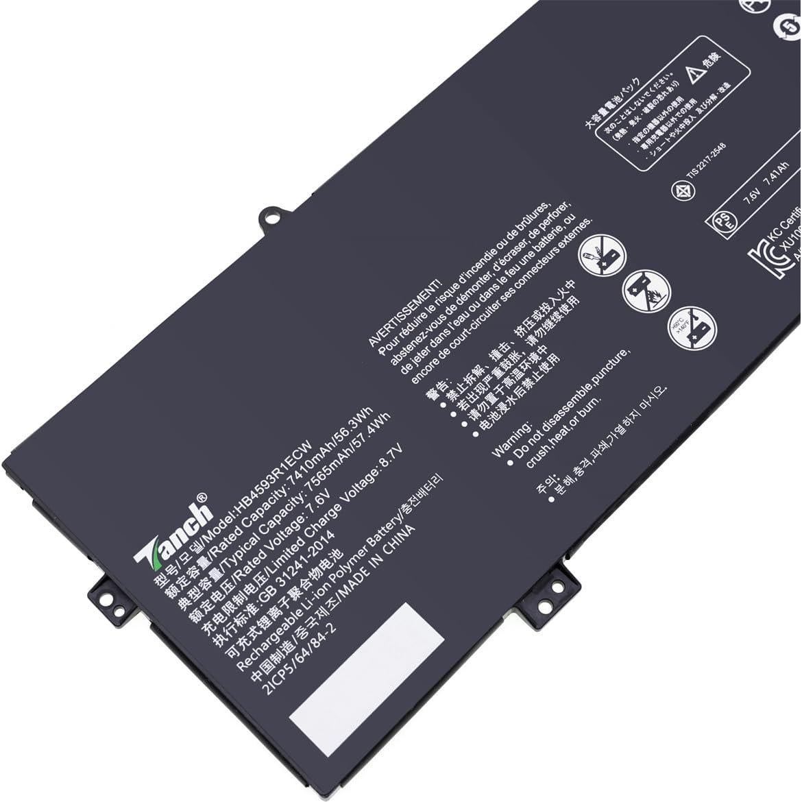 Batería de Laptop Tanch HB4593R1ECW 7565mAh para Huawei Matebook