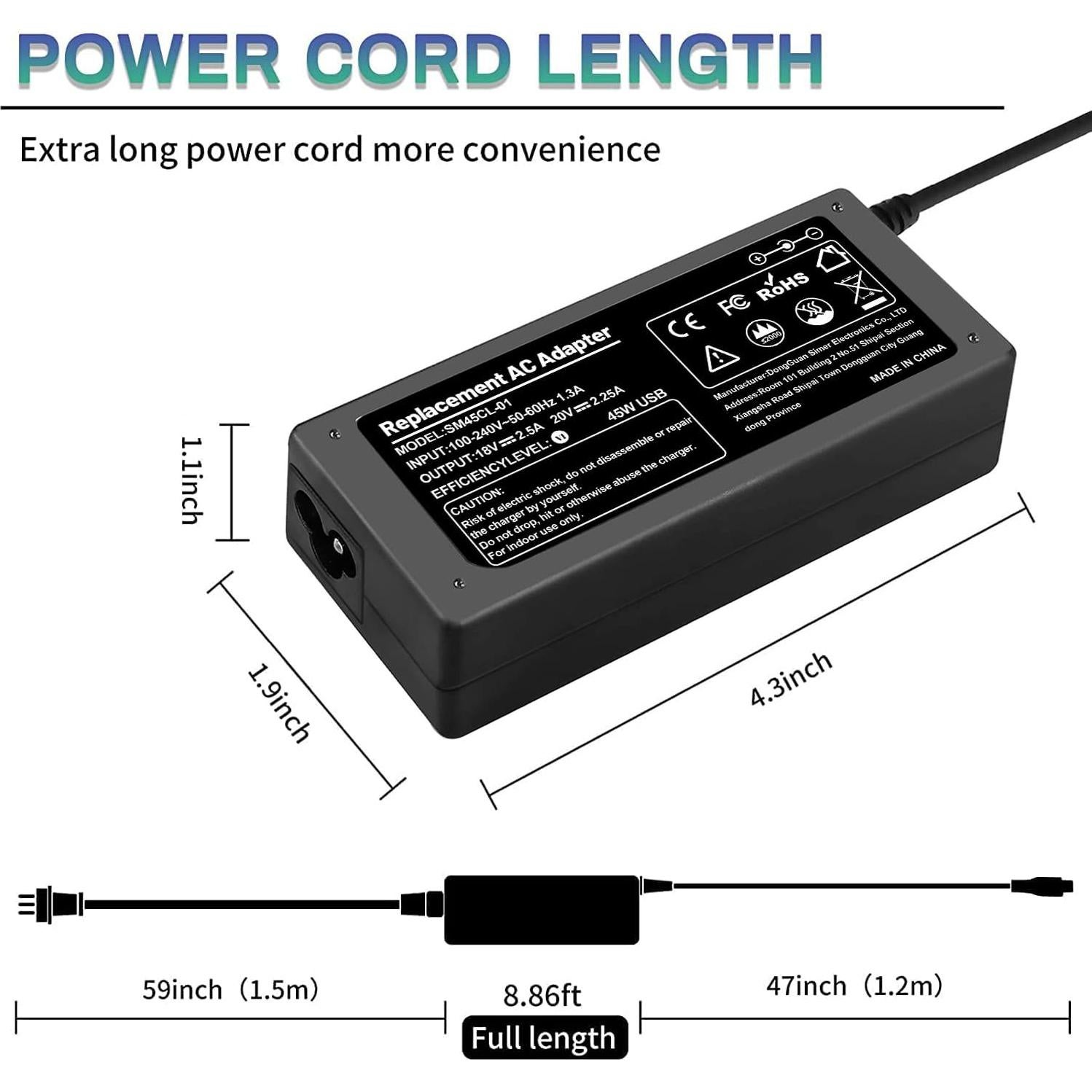 Cargador Rápido USB-C 45W Easy Style para Chromebook