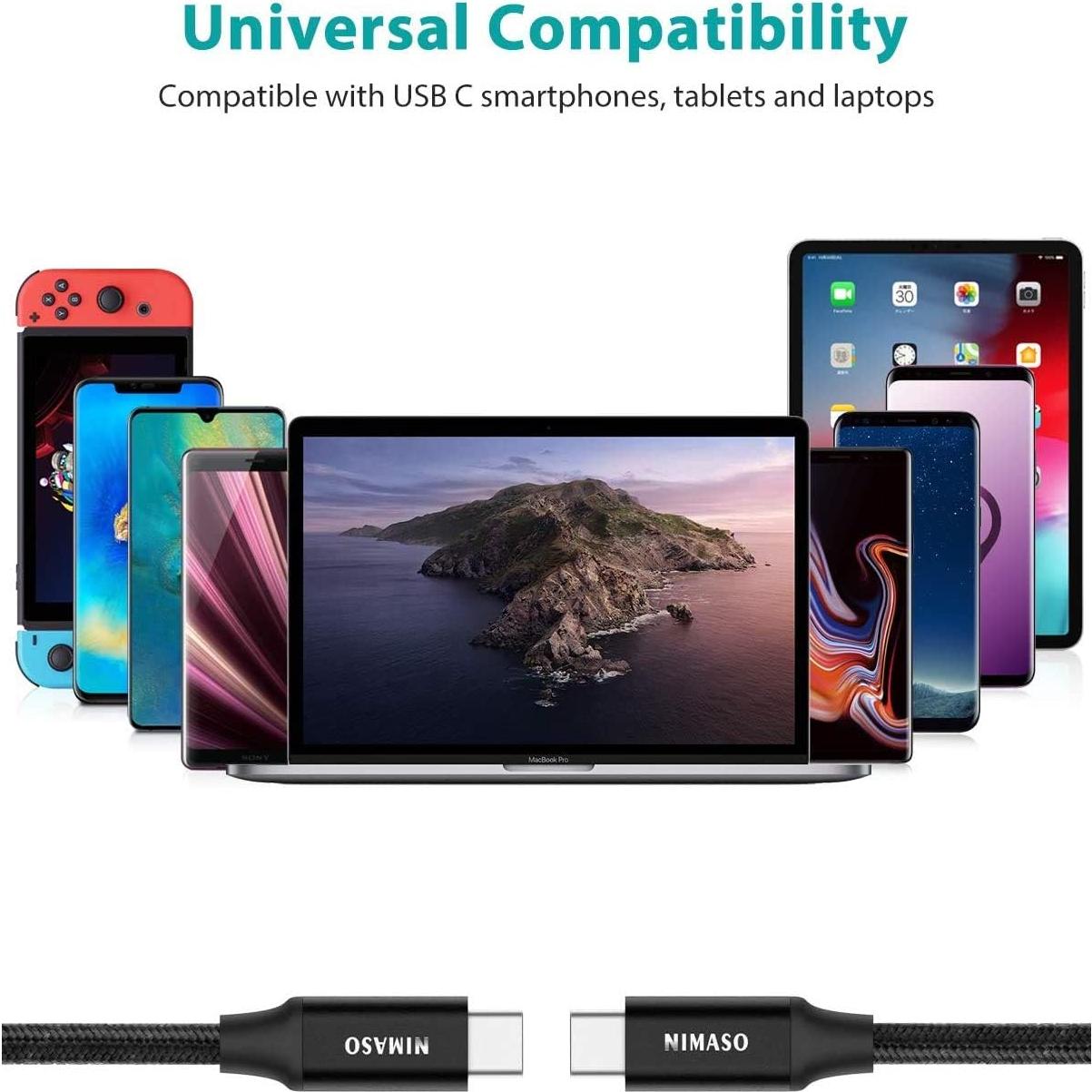 Cable USB C 3.1 NIMASO 3m 10Gbps 4K Carga Rápida 100W