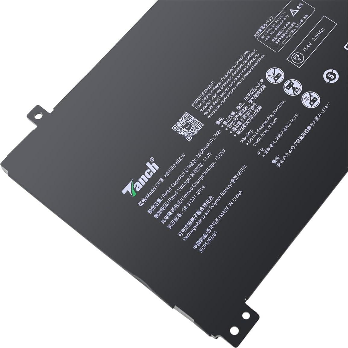 Batería Tanch HB4593J6ECW 11.4V 3660mAh para Huawei MateBook