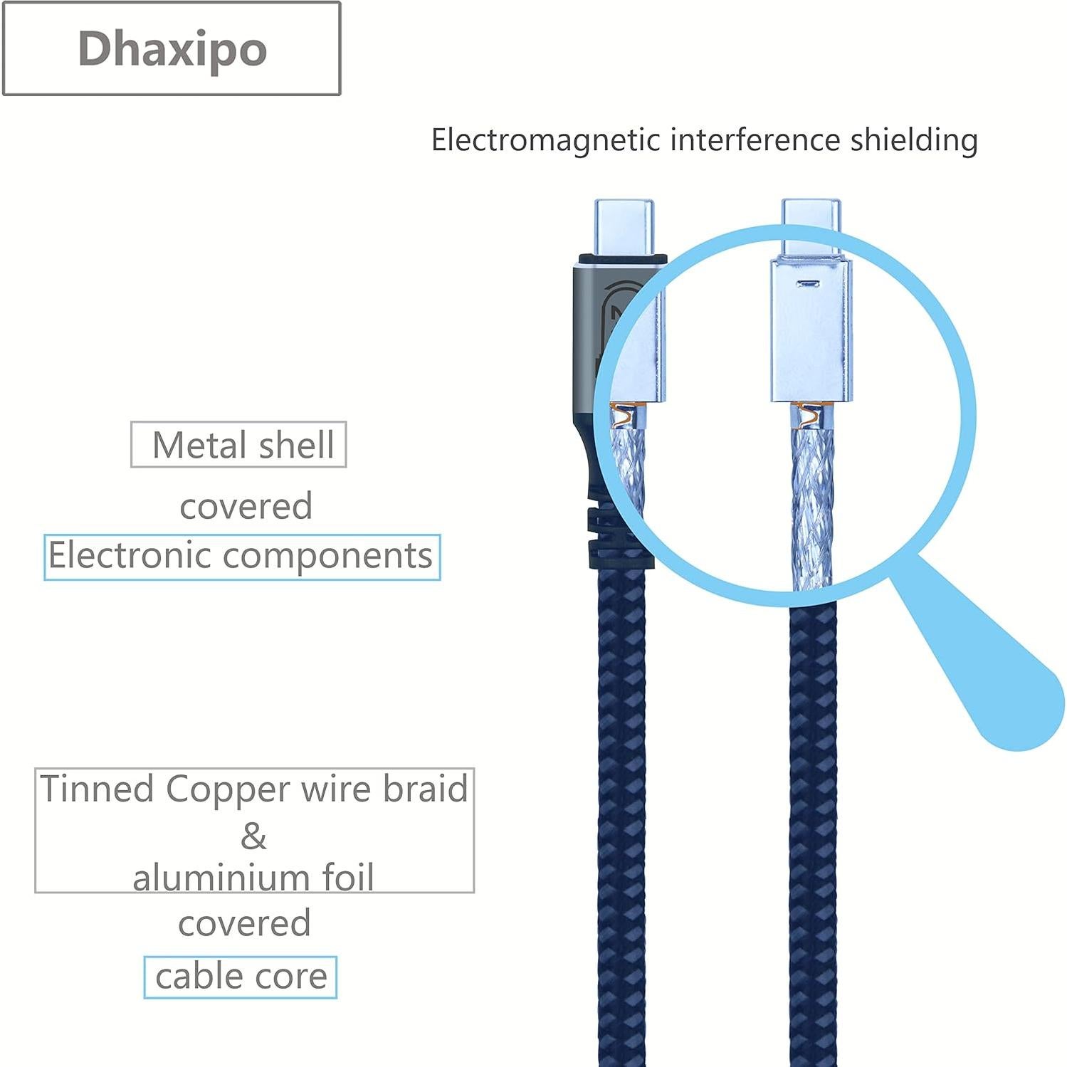 Cable USB C 3.2 Gen 2 2m 20Gbps 240W Carga Rápida Dhaxipo