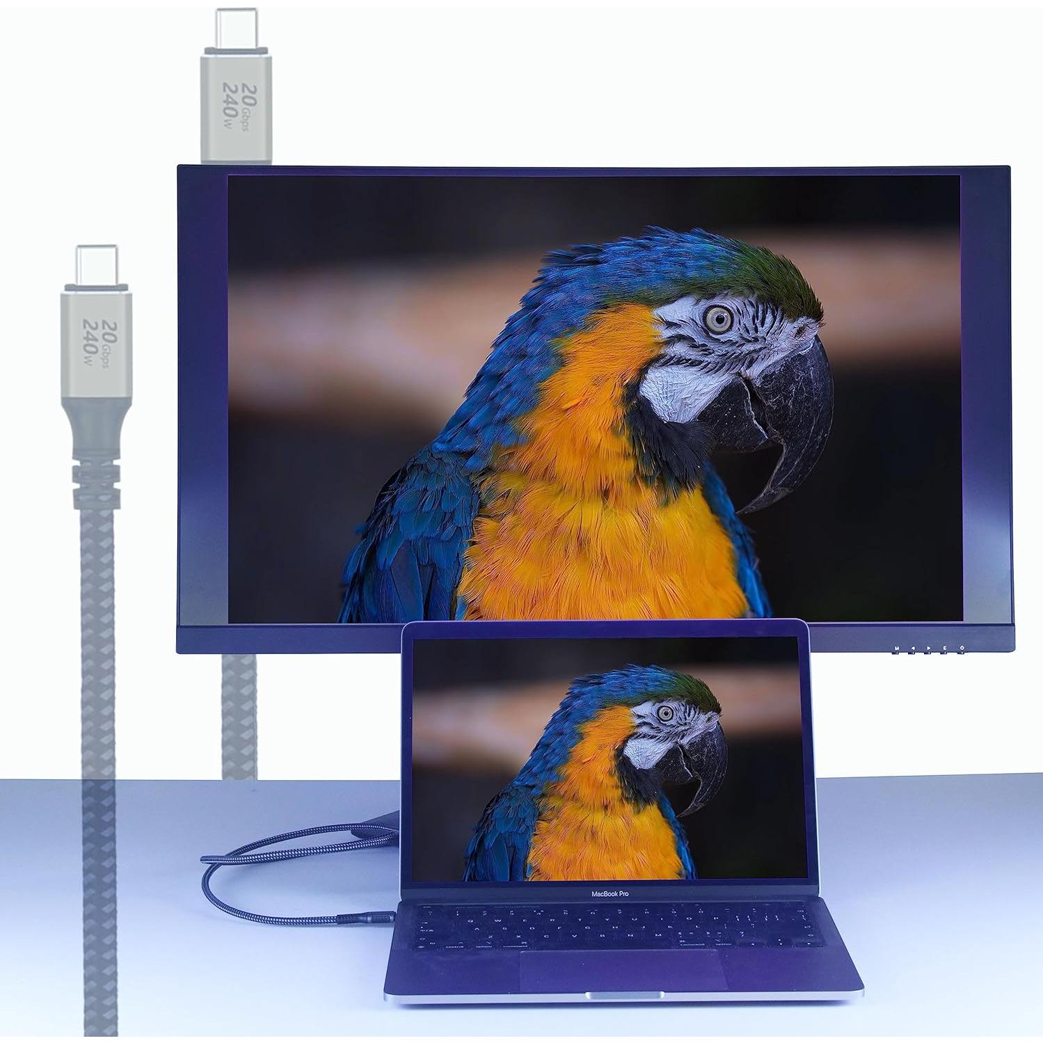 Cable USB C 3.2 Gen 2 2m 20Gbps 240W Carga Rápida Dhaxipo