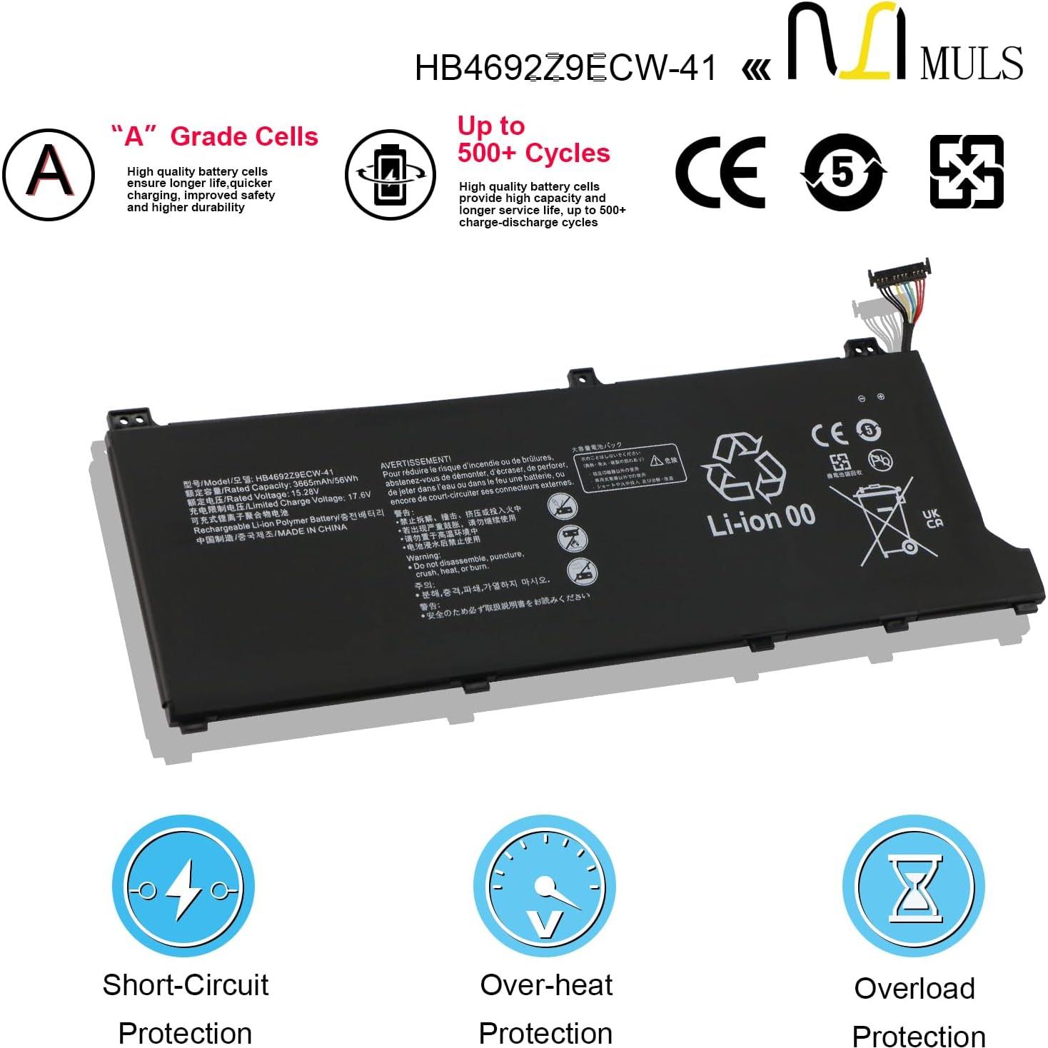 Batería Reemplazo MULS 56Wh 15.28V para Laptop Huawei