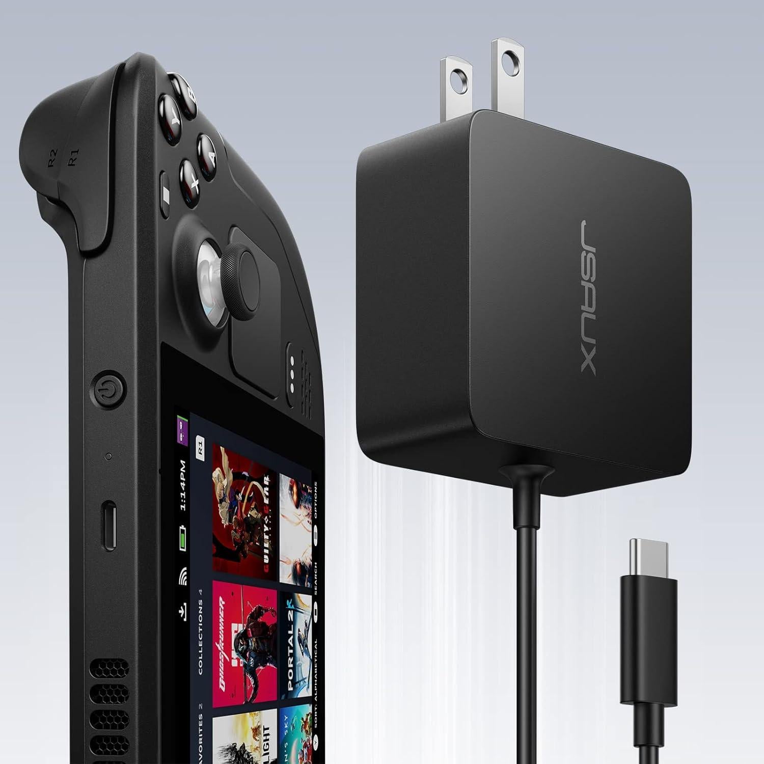 Cargador JSAUX 45W USB C con Cable 5FT para Steam Deck y Switch