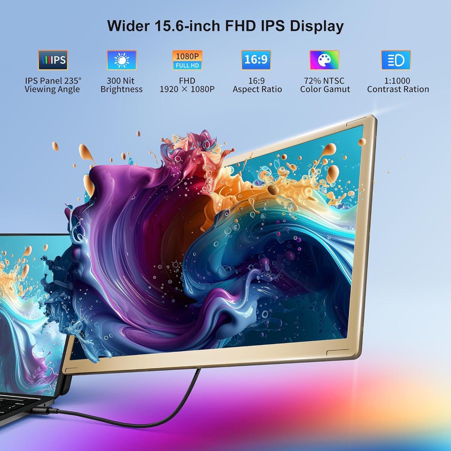 Extensor de Pantalla Triple 15.6" FHD 1080P Baijia