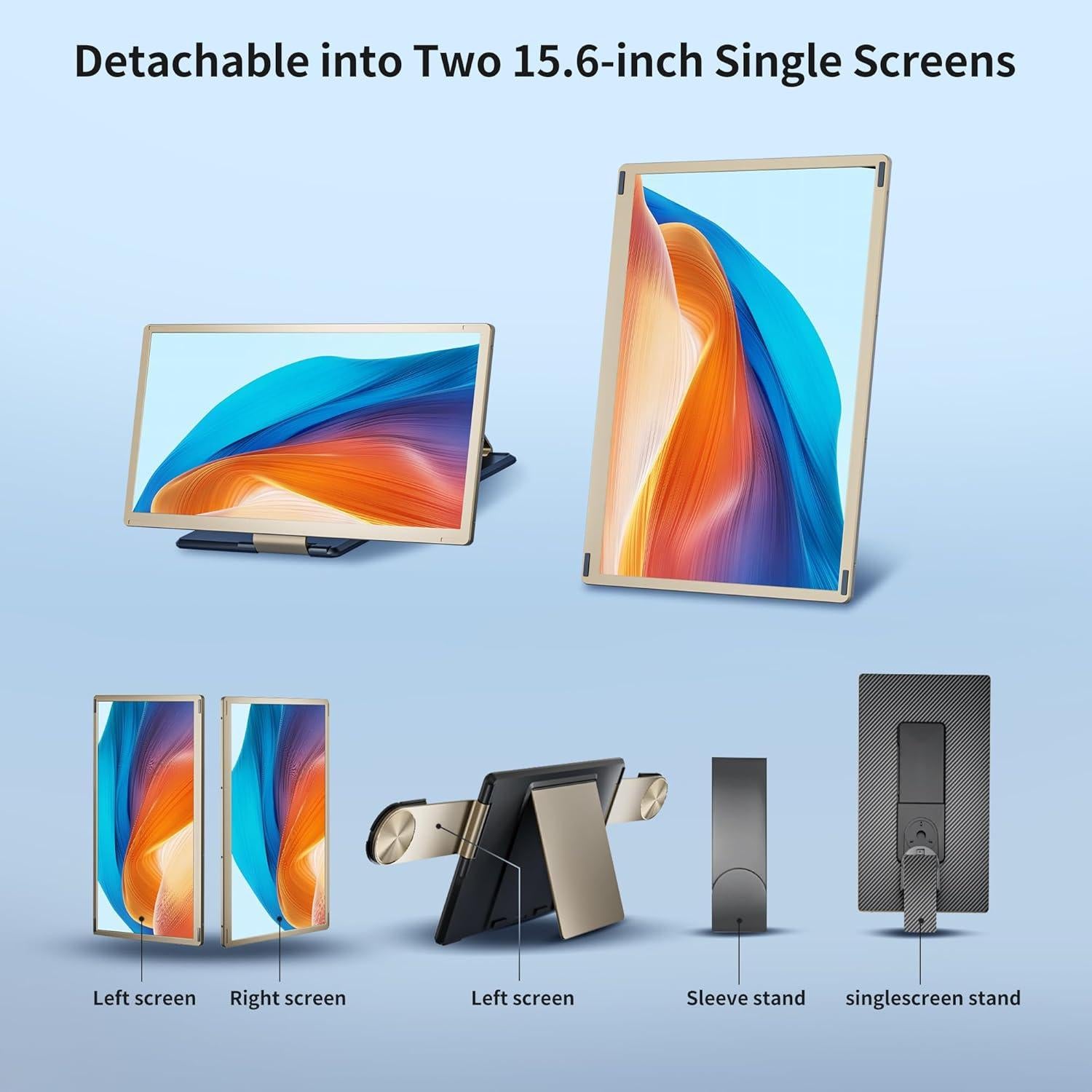 Extensor de Pantalla Triple 15.6" FHD 1080P Baijia