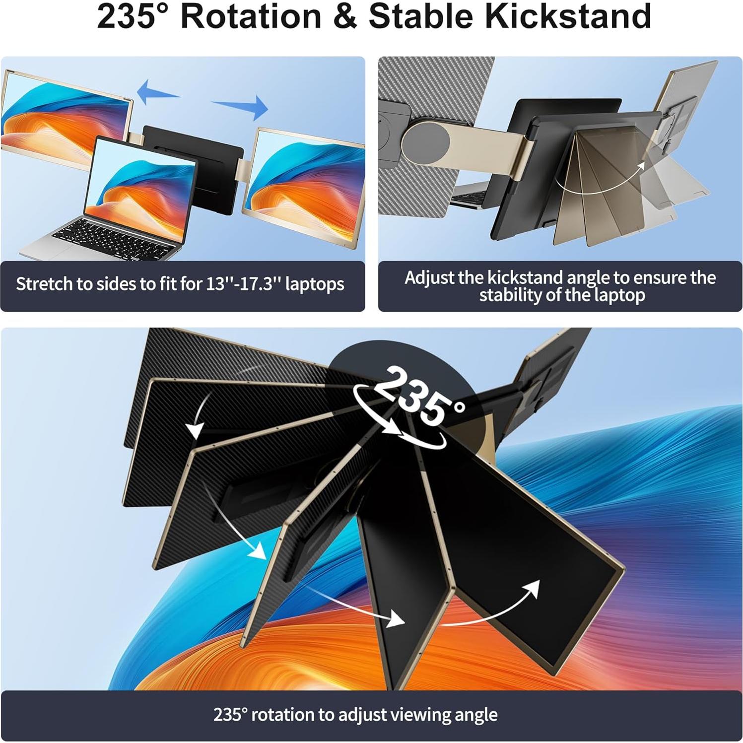 Extensor de Pantalla Triple 15.6" FHD 1080P Baijia