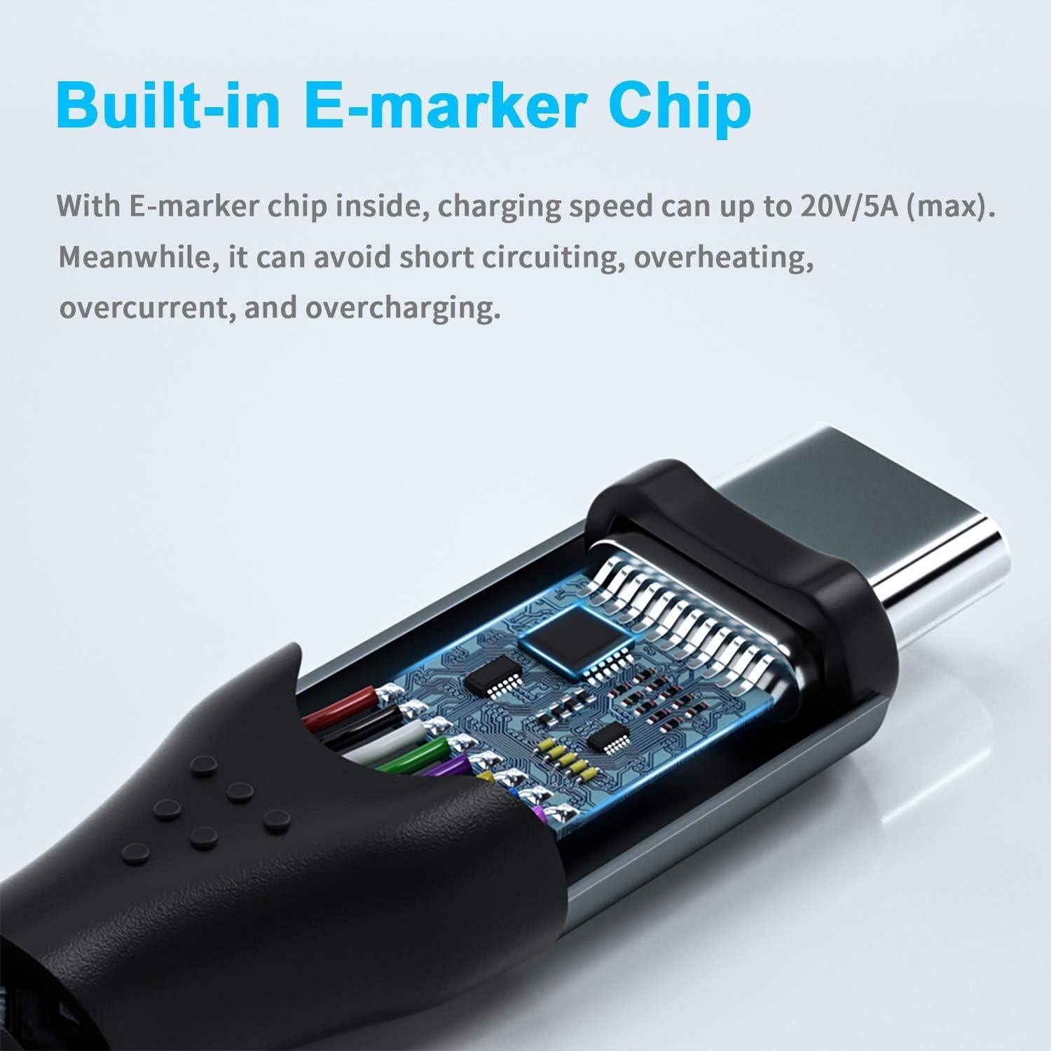 Cable USB C Fasgear 1m 100W Carga Rápida 5A PD Negro