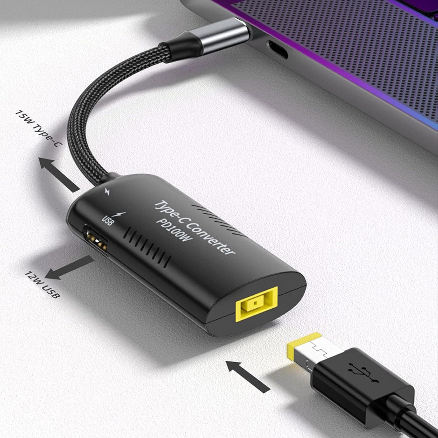 Adaptador USB-C BEYEE a Slim-Tip Cuadrado 100W 3 Puertos