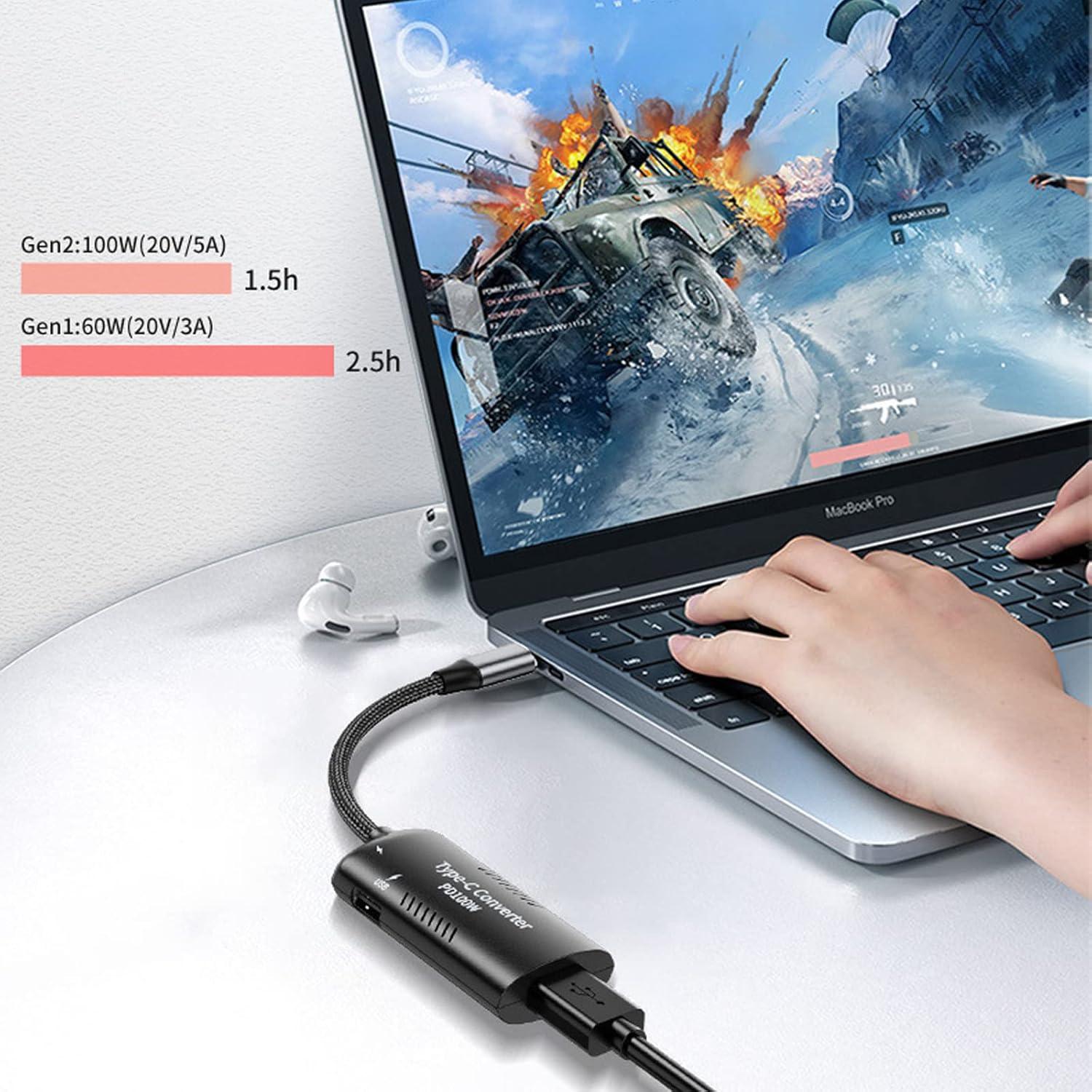 Adaptador USB-C BEYEE a Slim-Tip Cuadrado 100W 3 Puertos