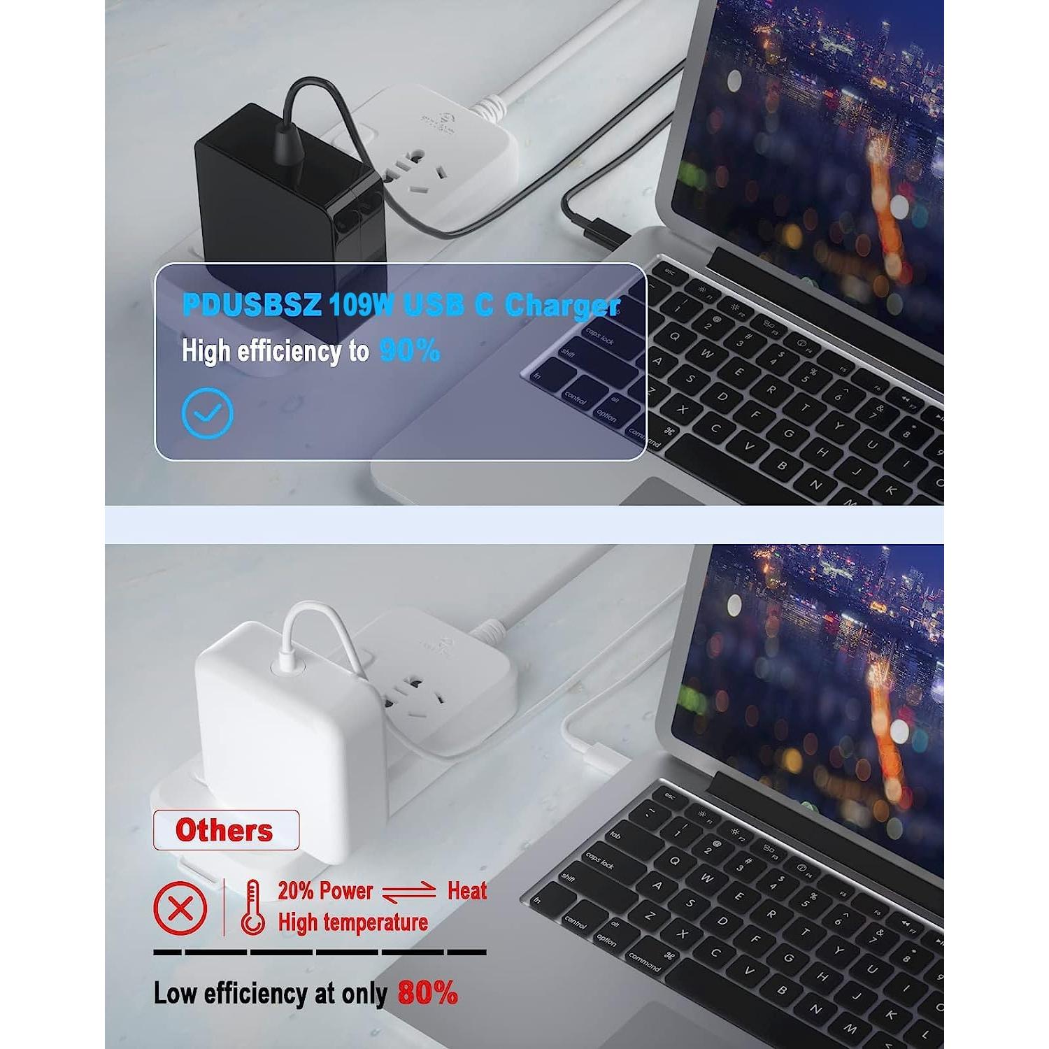 Cargador Rápido USB C 109W PDUSBSZ para Laptop y Smartphone