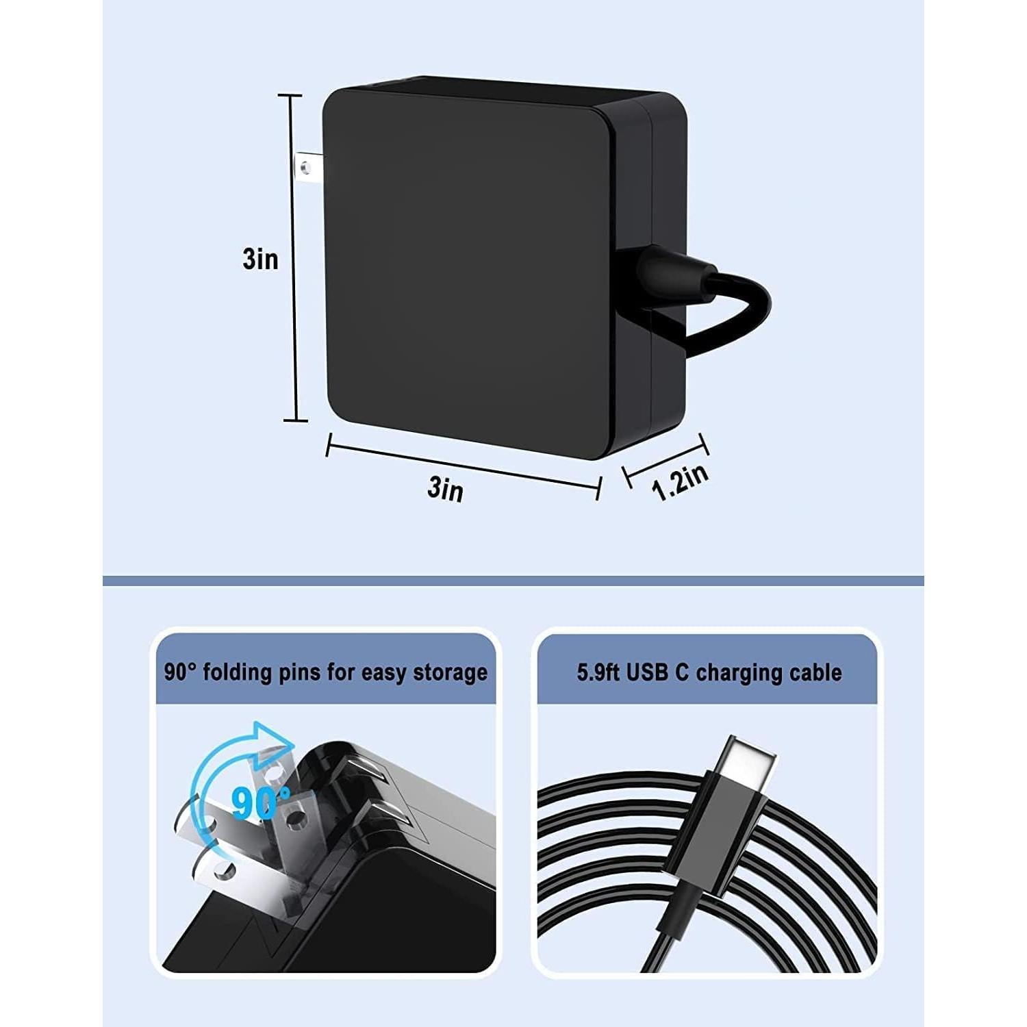 Cargador Rápido USB C 109W PDUSBSZ para Laptop y Smartphone