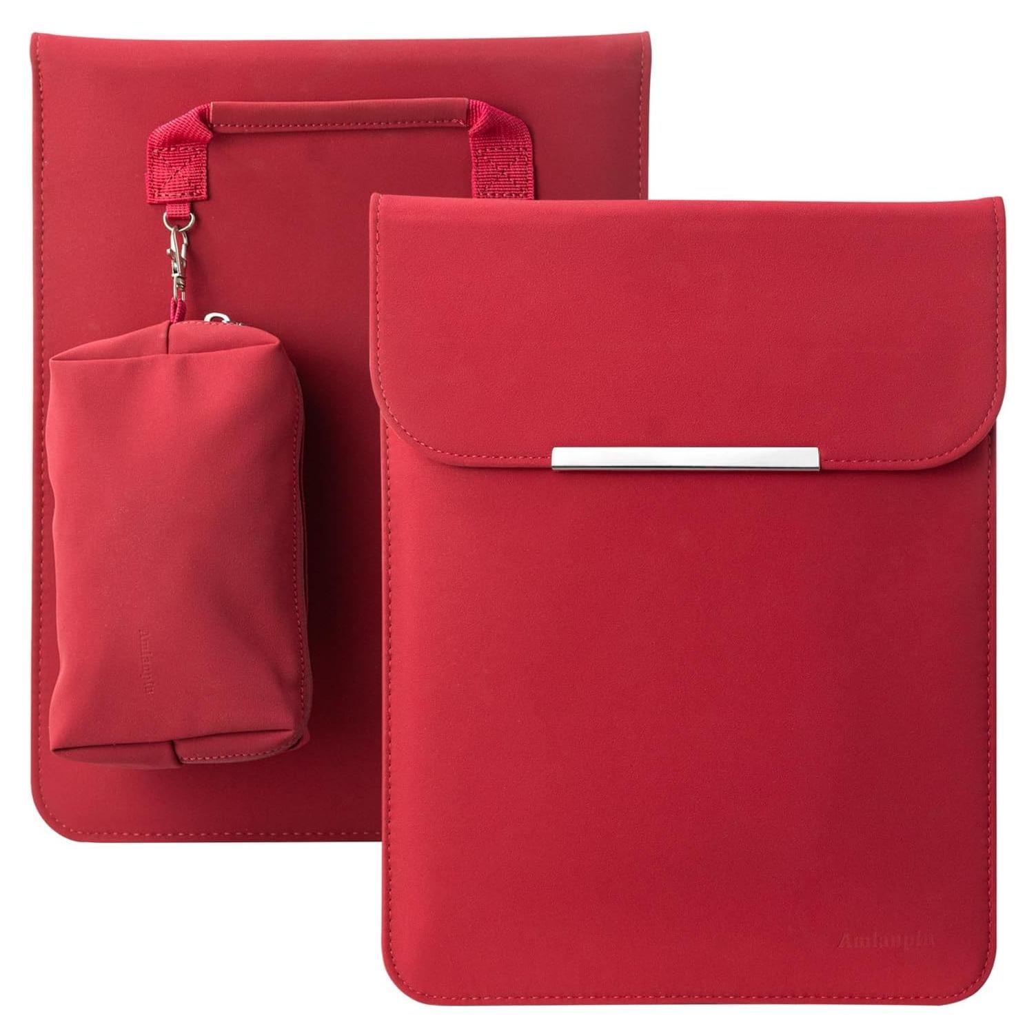 Funda para portátil 13-14" Amlanpin PU impermeable Burdeos