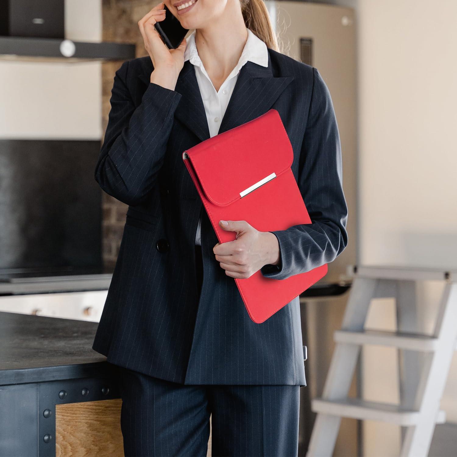 Funda para portátil 13-14" Amlanpin PU impermeable Burdeos