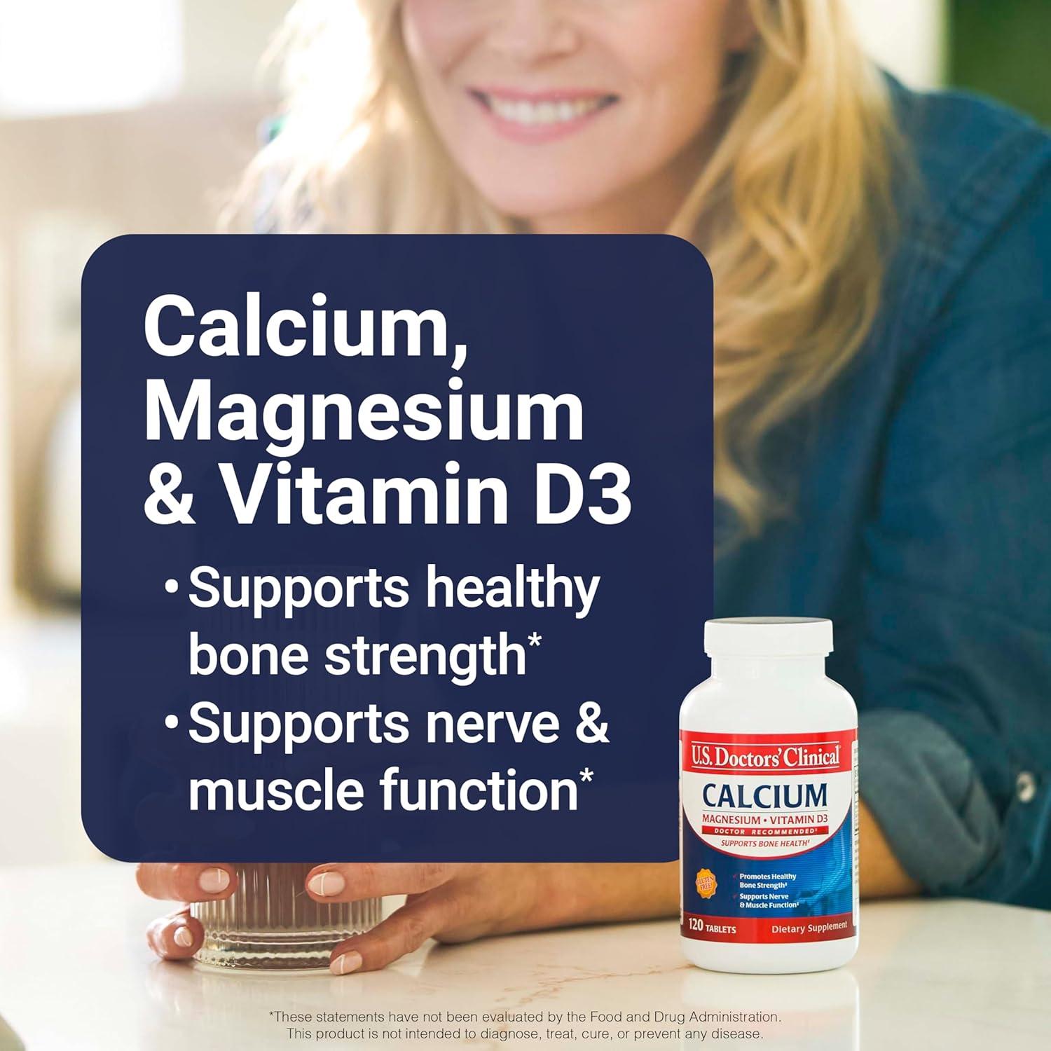 Suplemento de Calcio 1200mg + Magnesio y Vitamina D3 U.S. Doctors