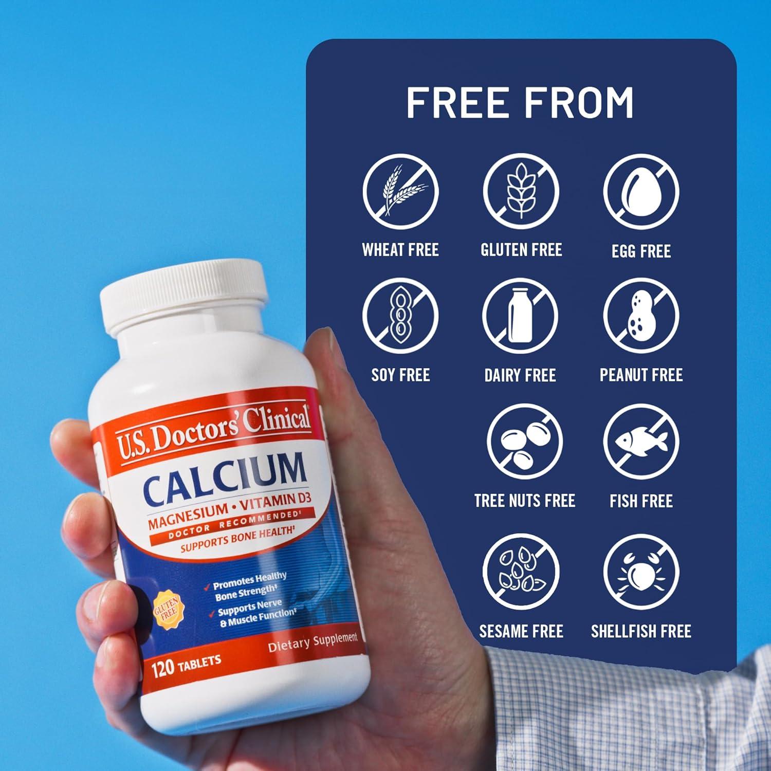 Suplemento de Calcio 1200mg + Magnesio y Vitamina D3 U.S. Doctors