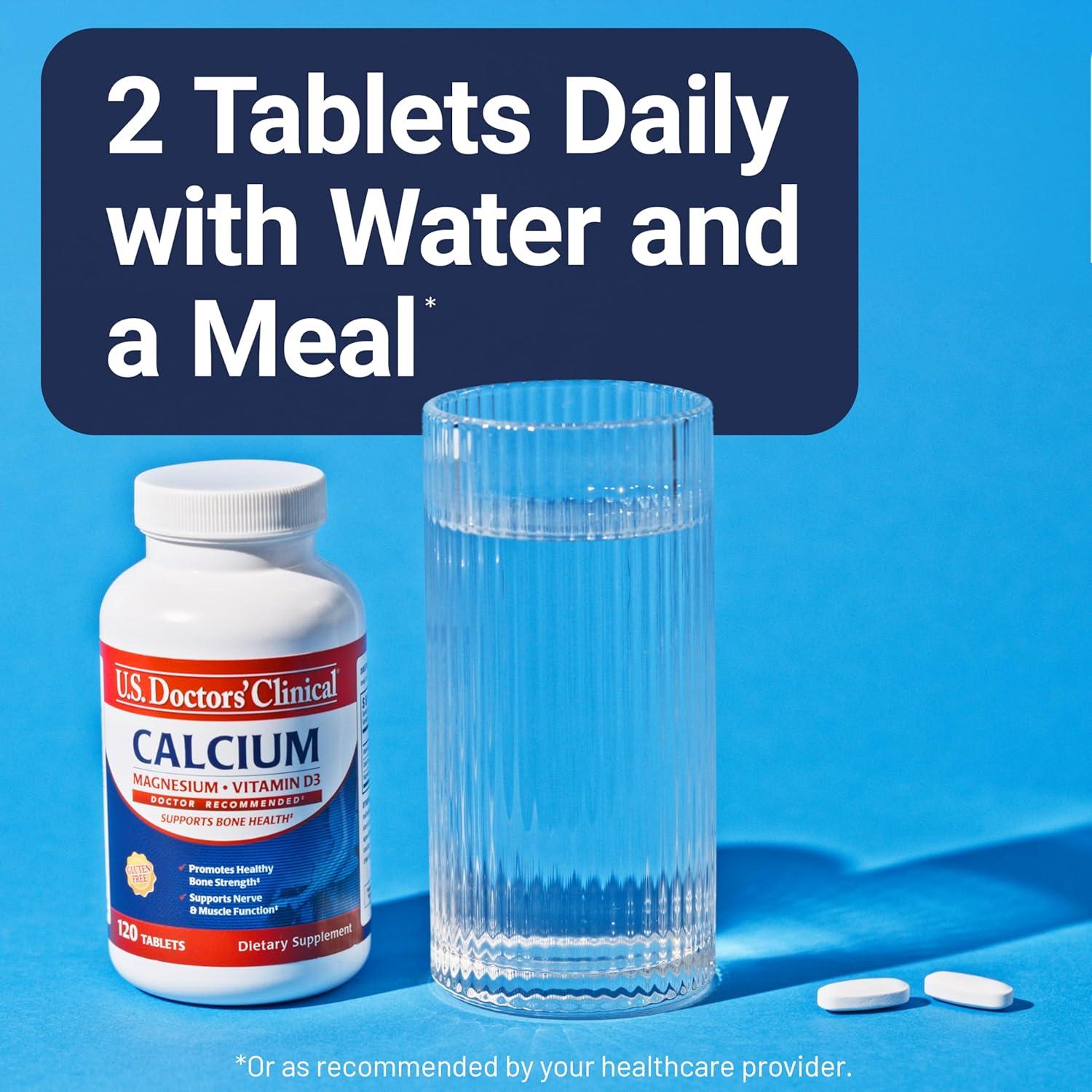 Suplemento de Calcio 1200mg + Magnesio y Vitamina D3 U.S. Doctors