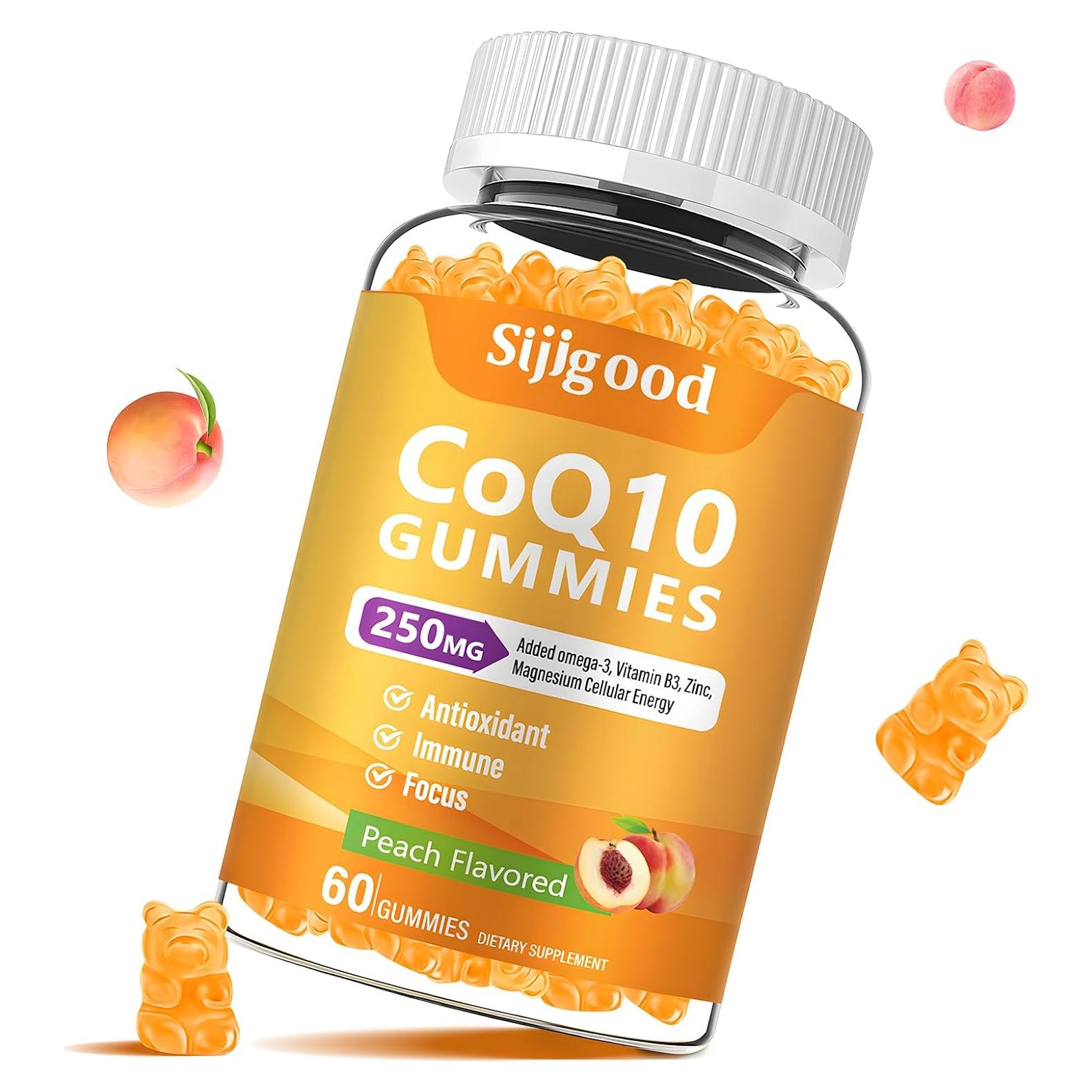 Gomitas CoQ10 Sijigood 60 Unidades Sabor Durazno Sin Azúcar