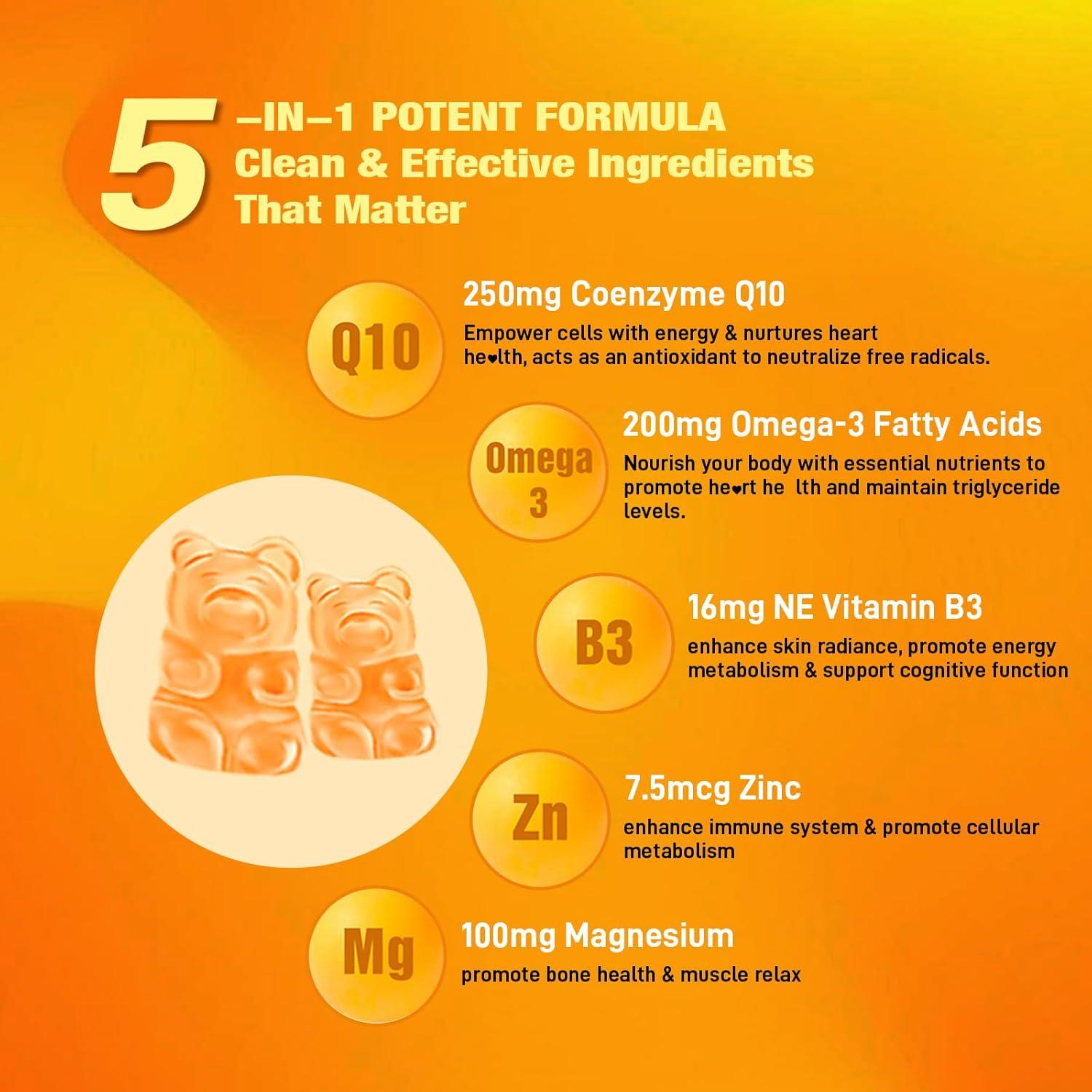 Gomitas CoQ10 Sijigood 60 Unidades Sabor Durazno Sin Azúcar