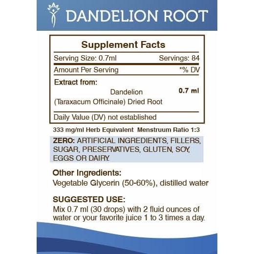 Extracto Líquido de Diente de León Sin Alcohol 59.15 ml - Secretos de la Tribu