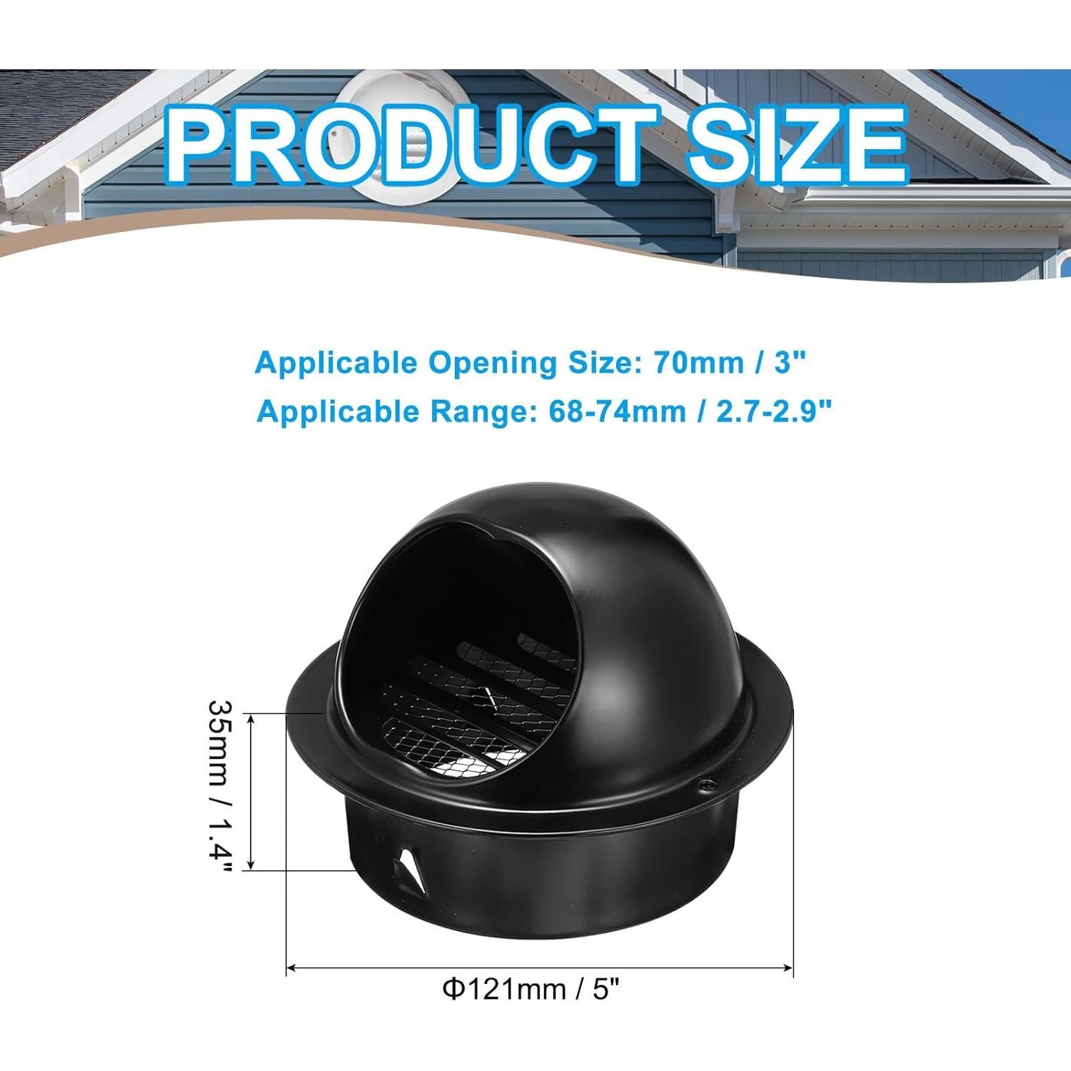 Tapa de Ventilación Redonda PATIKIL 3 Pulgadas Acero Inoxidable