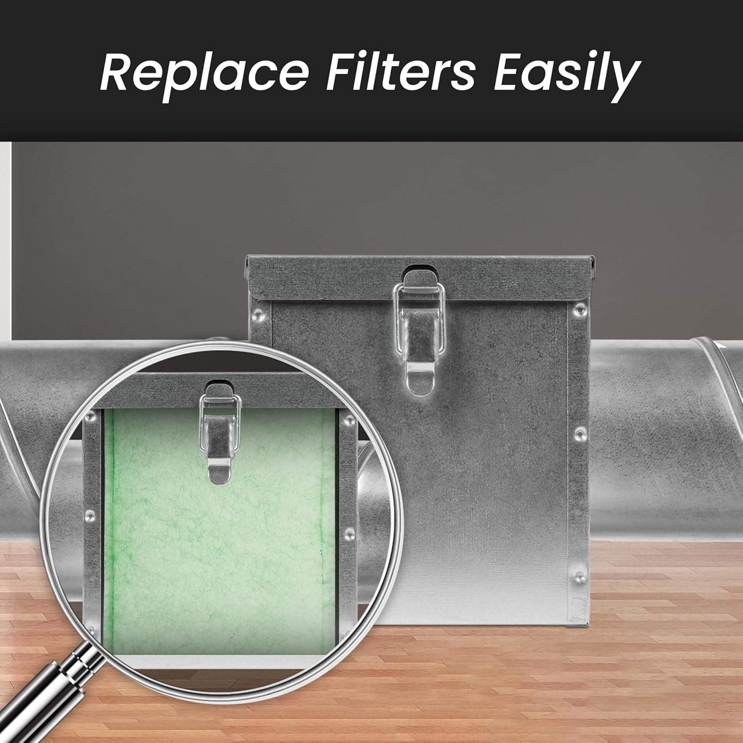 Repa Market 8" x 6" Replacement Air Filter for 4" Duct Filter Box – EU3 Class Purifier Filter for Dust Collection, Lint Trap – Air Purifier – HVAC Ventilation System Filters, Home Improvement