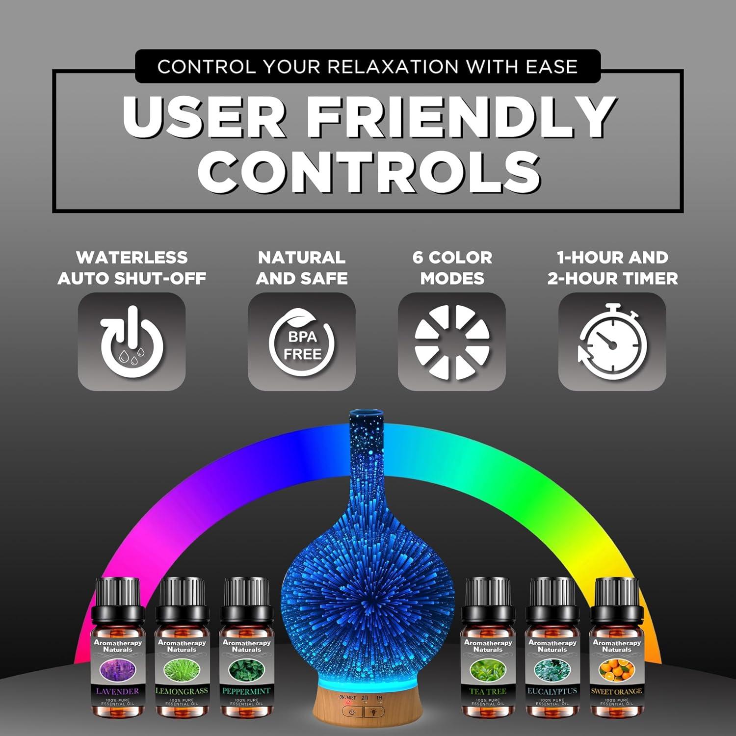 Difusor de Aceite Esencial Ingeniuso 100ml con 6 Aceites