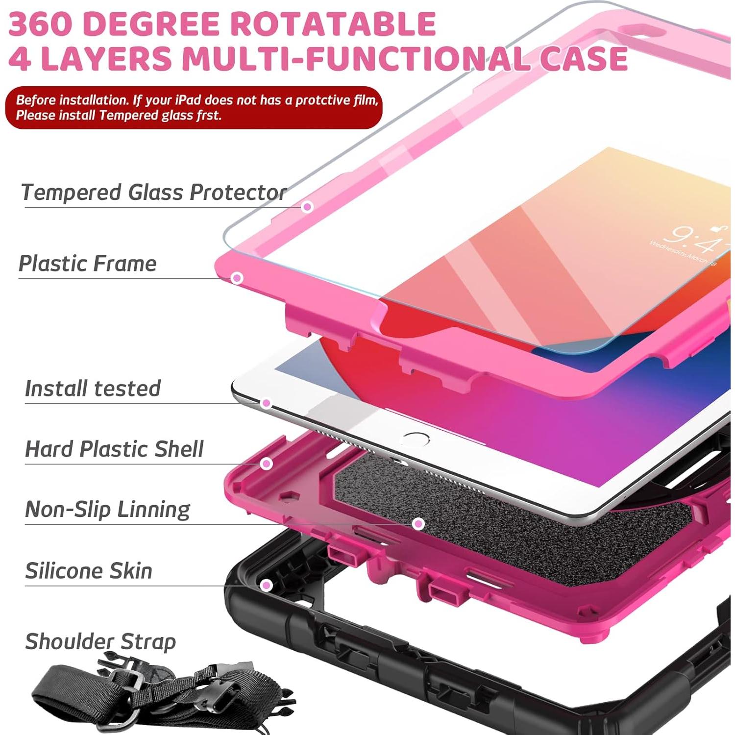 Funda Protectora Rosa BLOSOMEET para iPad 10.2 9na/8va/7ma Gen