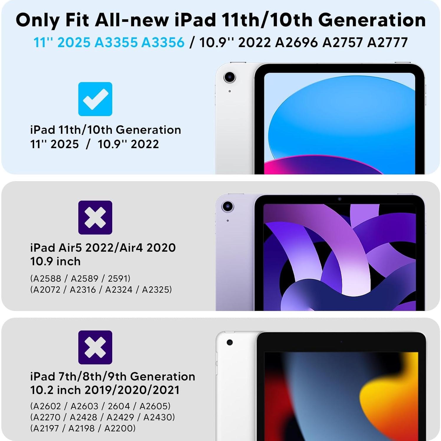 Funda BLOSOMEET para iPad A16 11" y 10.9" con Protector