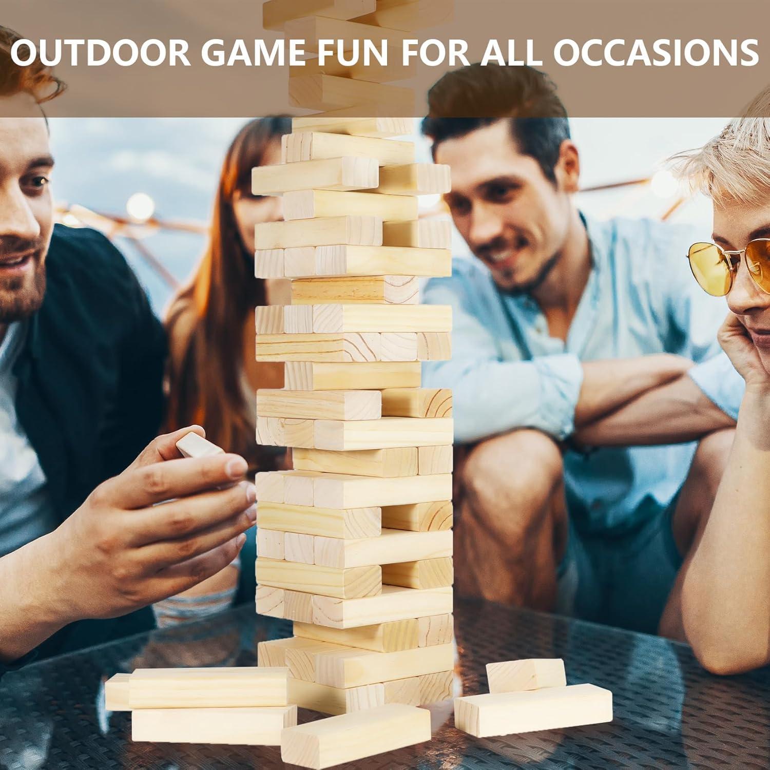 Juego de Torre de Caída Aivalas 60 Piezas Madera 0.97 m