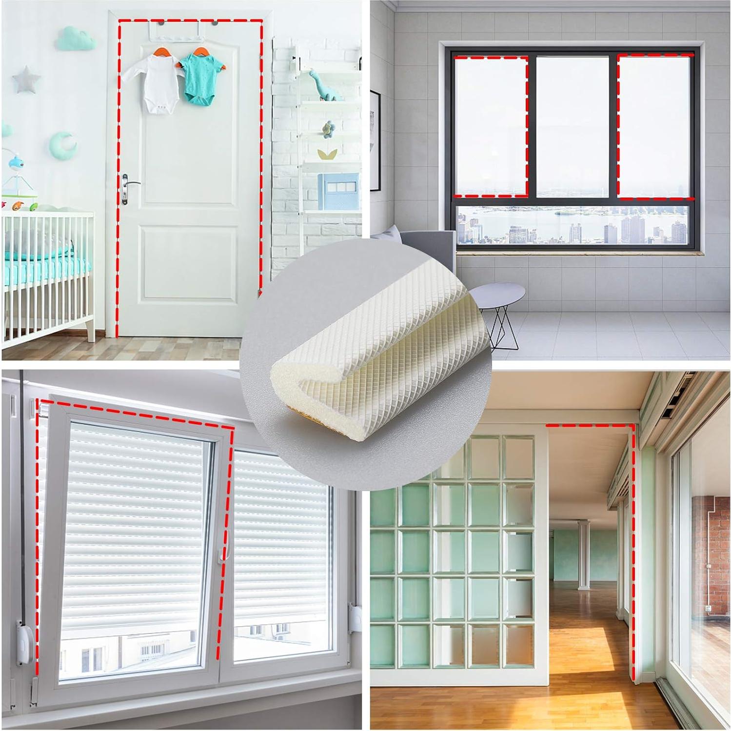 Sellado para Puertas y Ventanas SZZSAF 26 Pies Blanco Aislante