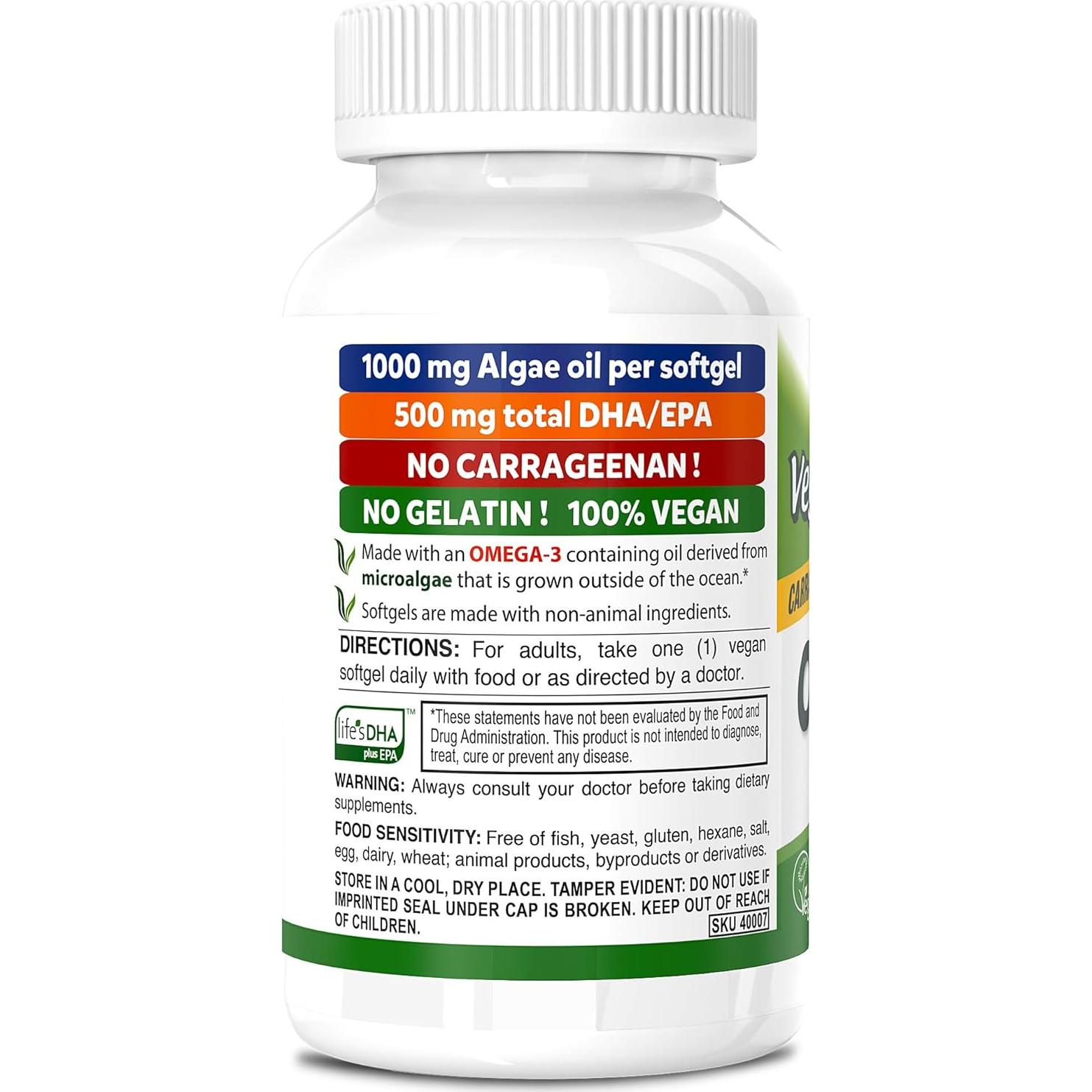 DEVA Omega-3 DHA-EPA Vegano 500mg 60 Cápsulas Blandas