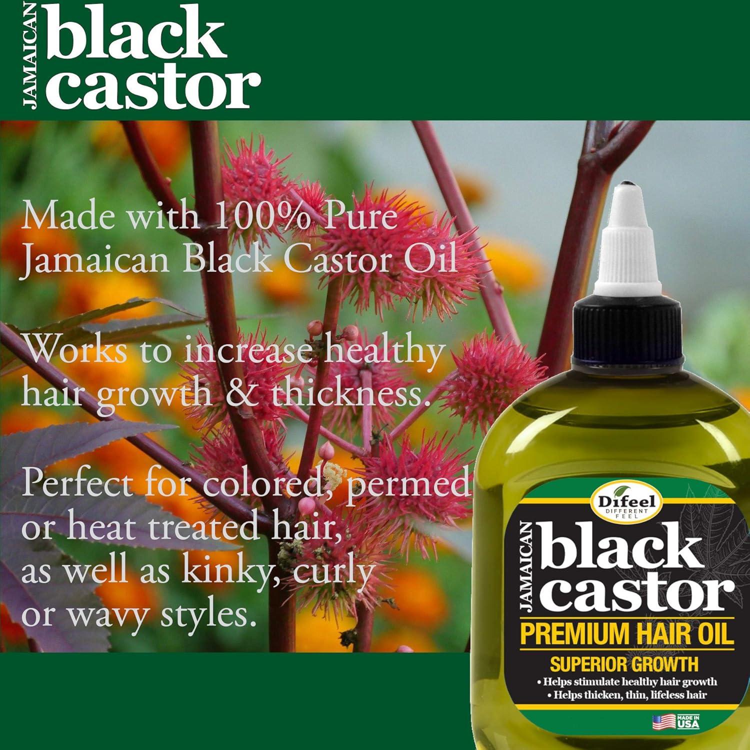 Aceite de Ricino Negro Jamaicano Difeel 200 ml Crecimiento Cabello