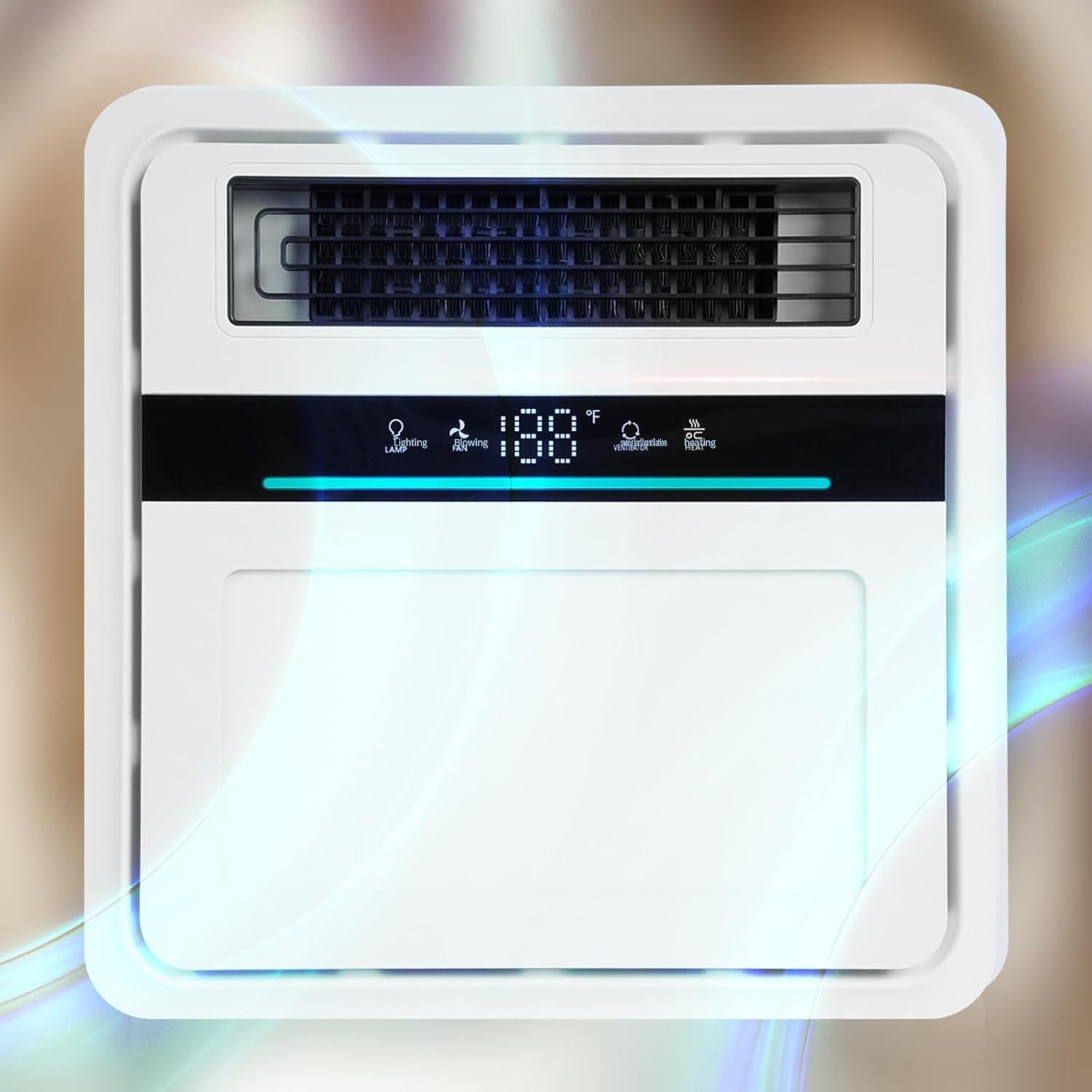 Ventilador de Baño VallisCo 1700W con Luz LED y Calefactor