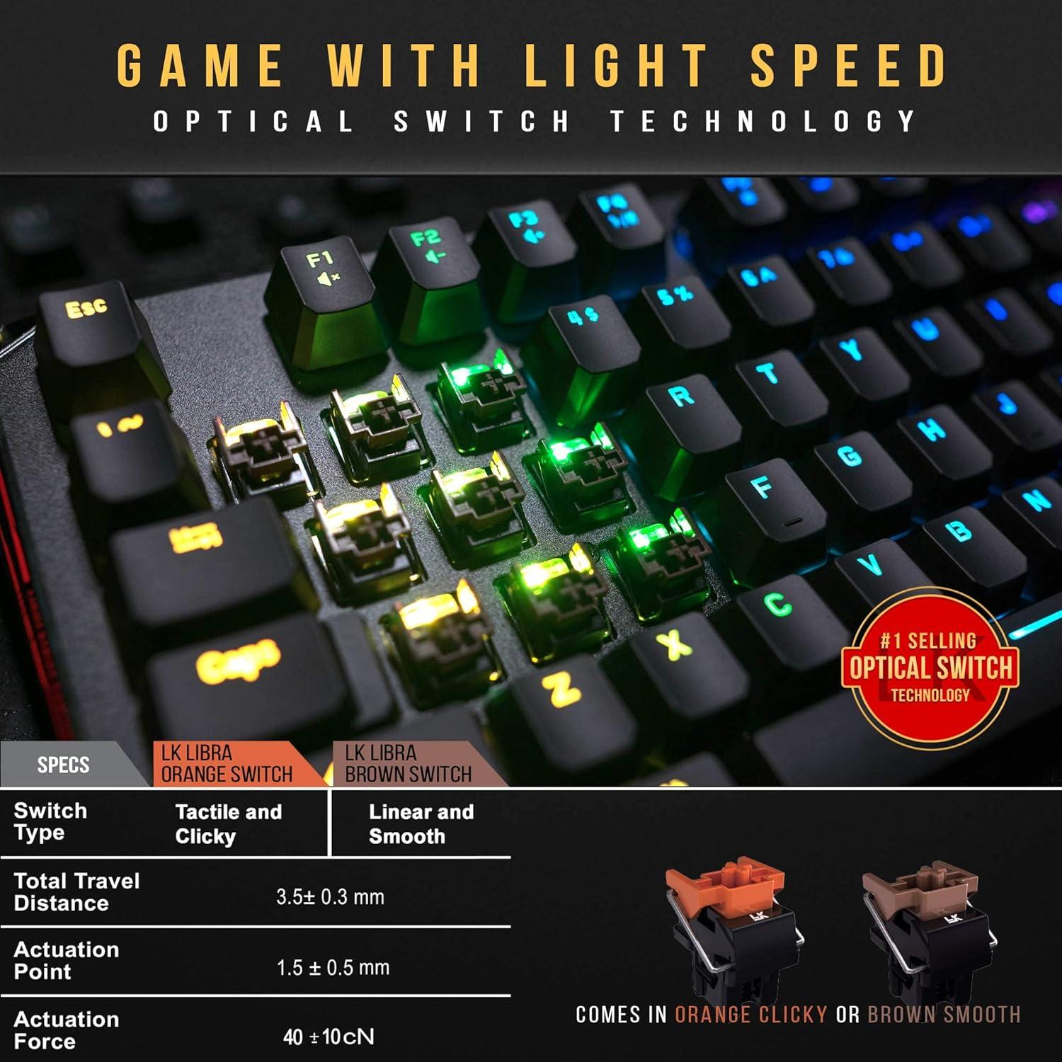 Teclado Gaming TKL A4Tech B930 Óptico RGB Compacto
