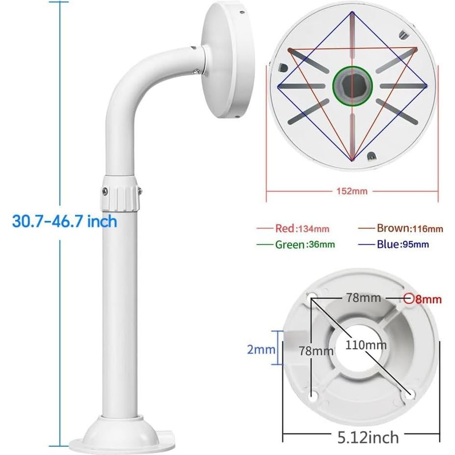 Soporte de Cámara de Seguridad COMPCCTV Ajustable 77.9-123.4 cm