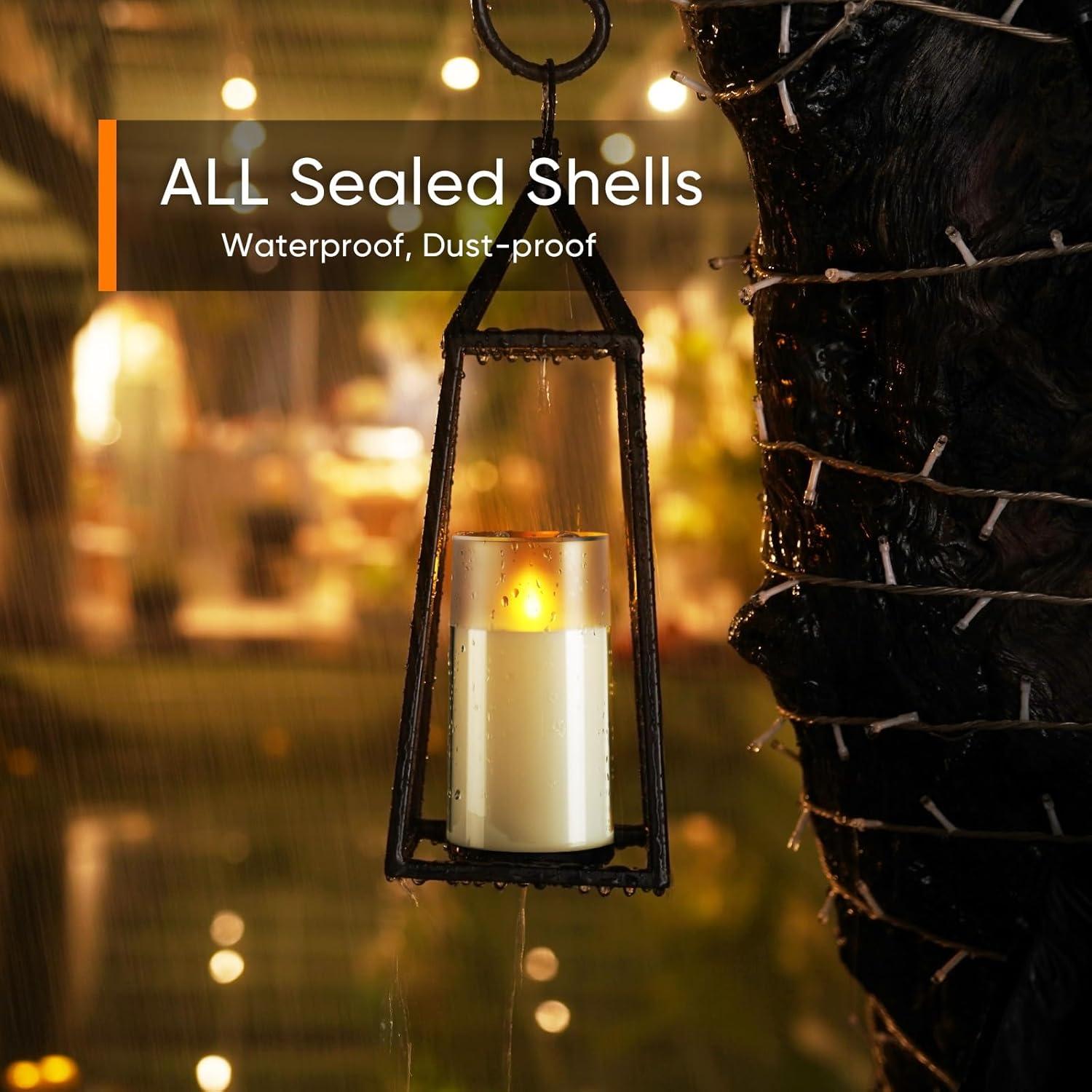 Juego de 3 Velas LED Sin Llama Homemory Marfil Control Remoto