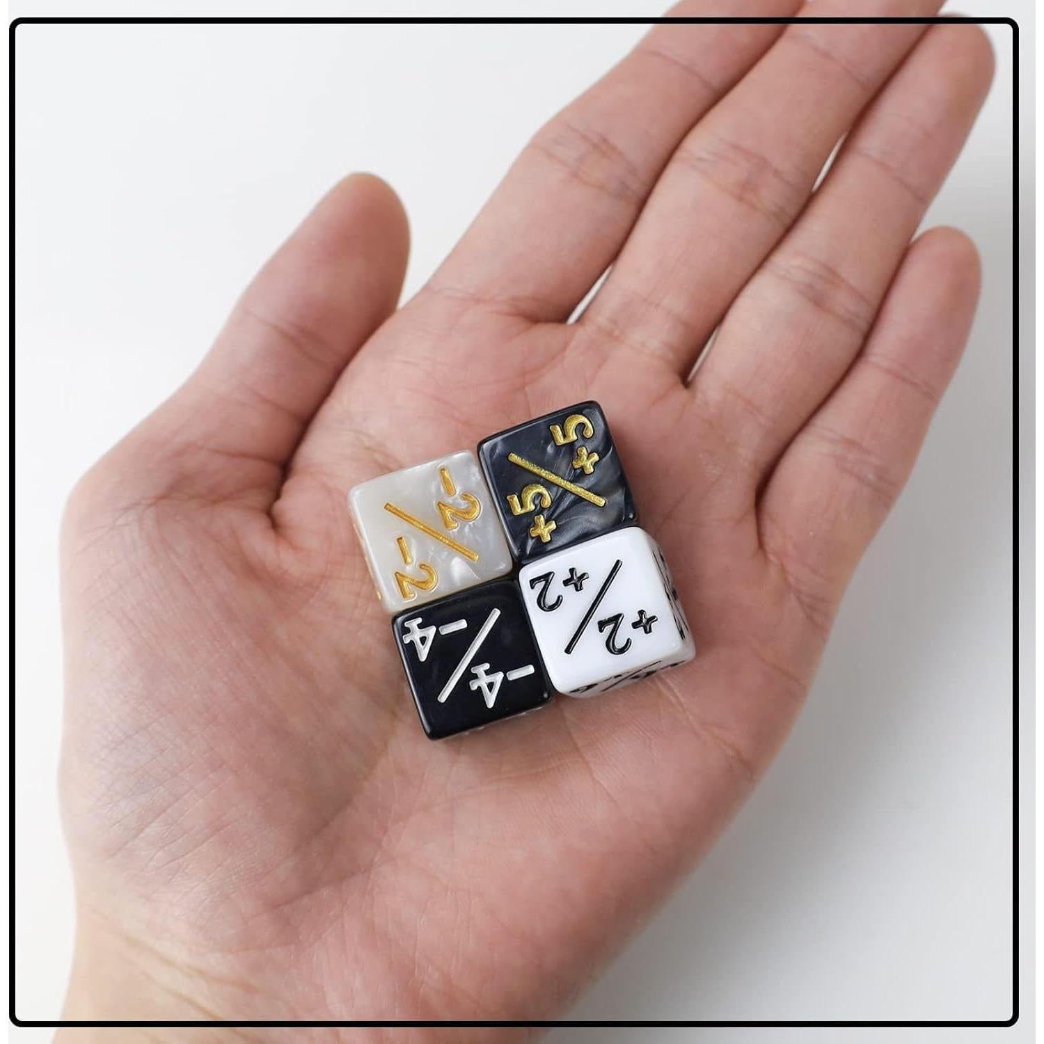 48 Dados Contadores MTG Acrílico Negro y Blanco D6