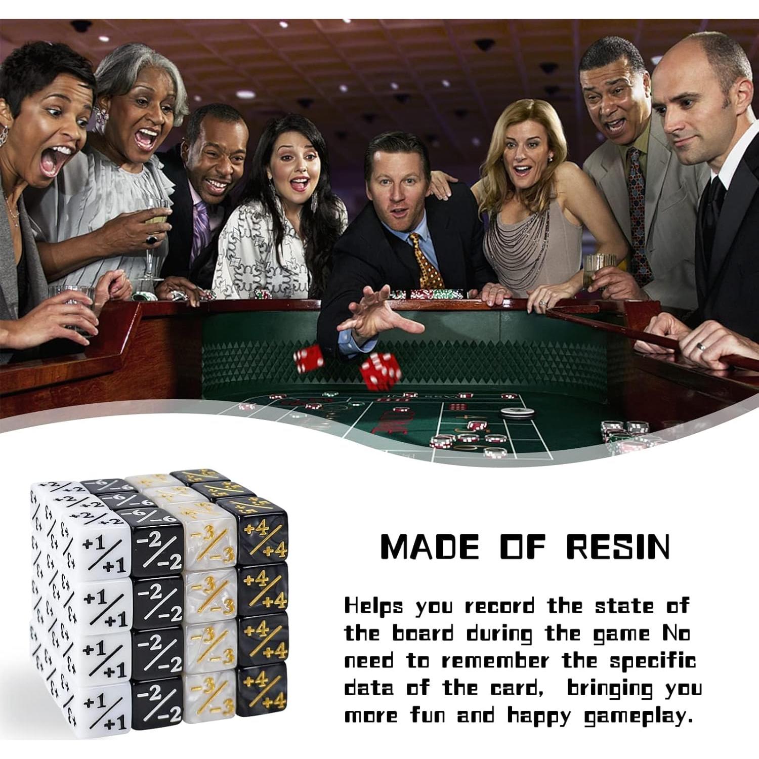 48 Dados Contadores MTG Acrílico Negro y Blanco D6