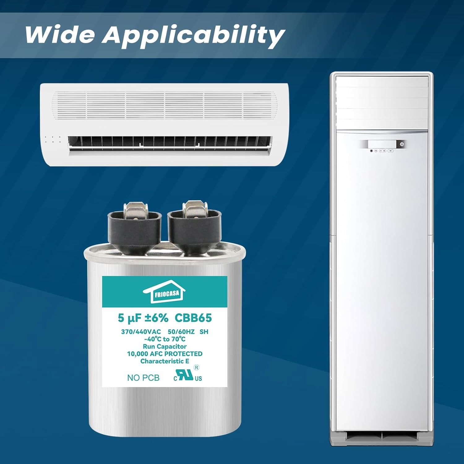 Capacitor CBB65B 5uF 370V/440V FRIOCASA para Aire Acondicionado