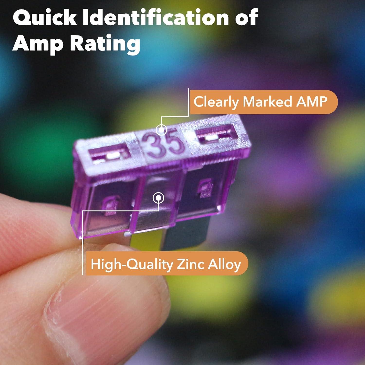 Kit de Fusibles Micro 2 Amliber 100Pcs para Automóviles 2A-35A