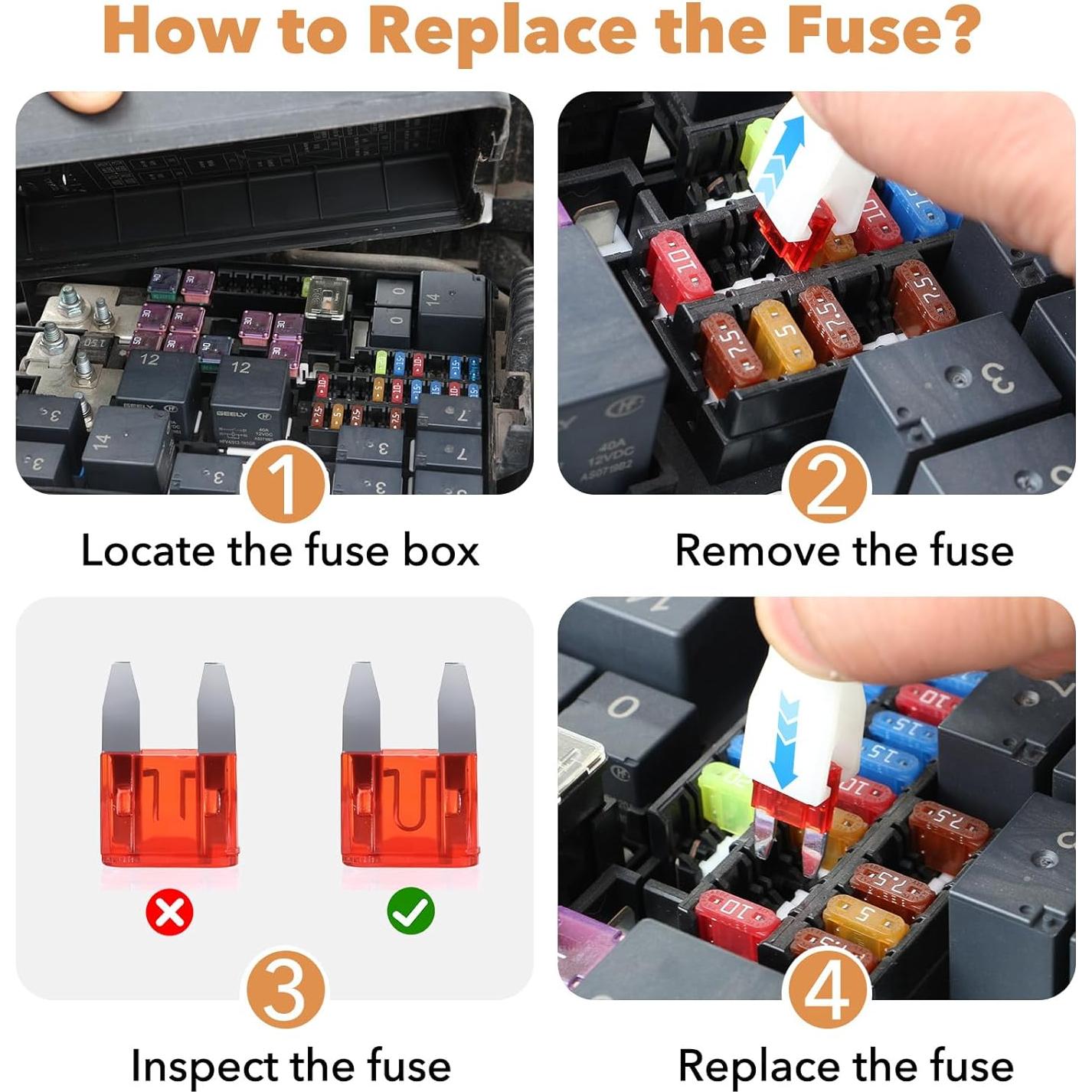 Kit de Fusibles Micro 2 Amliber 100Pcs para Automóviles 2A-35A