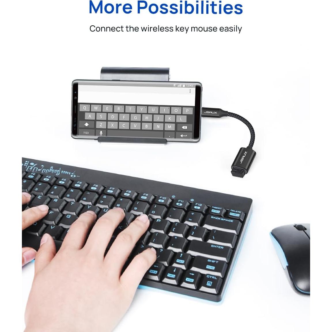 Adaptador USB C a USB 3.0 JSAUX - 2 Paquete, Negro