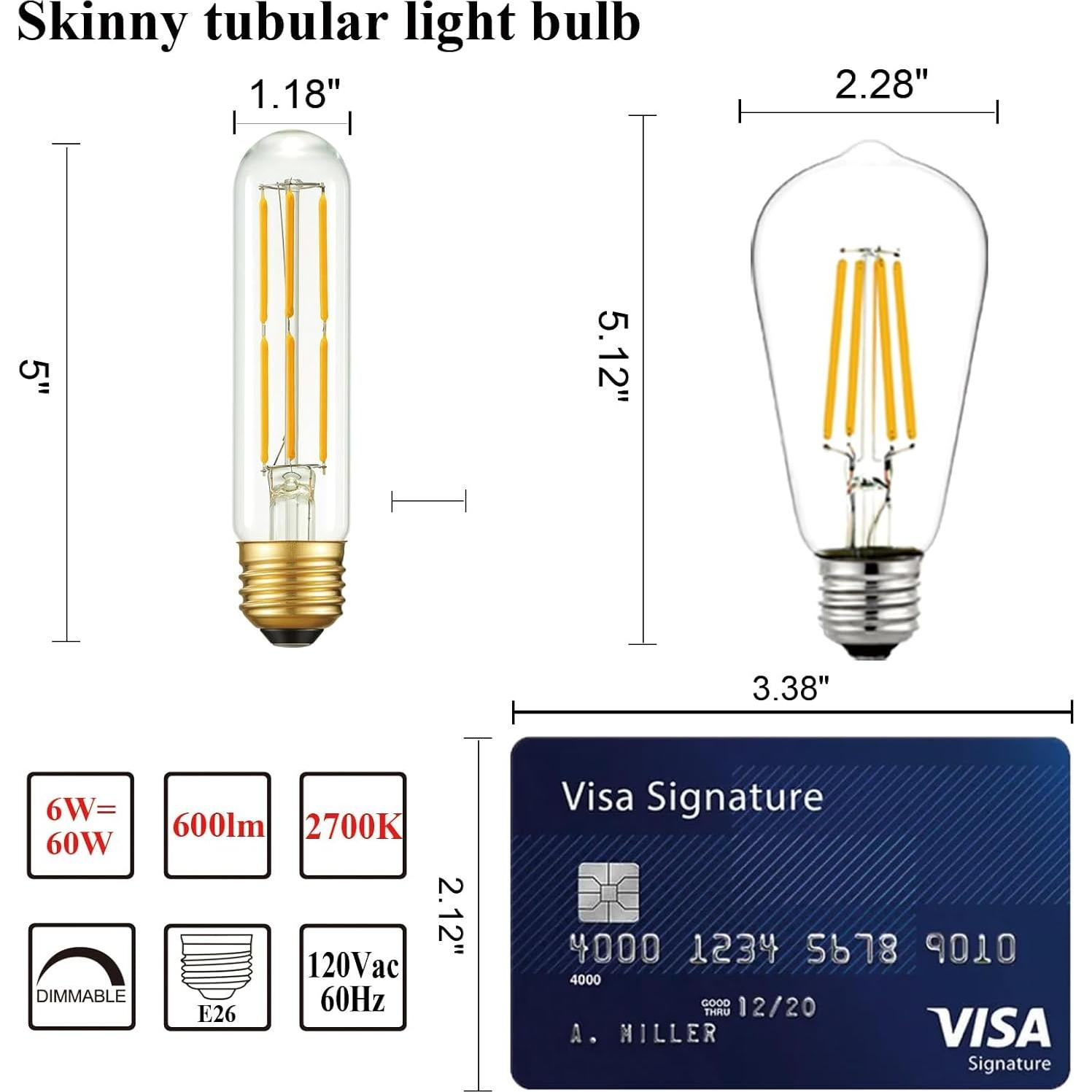 Bombilla LED T10 Arberlic 6W 600lm Regulable 2700K Paquete 6